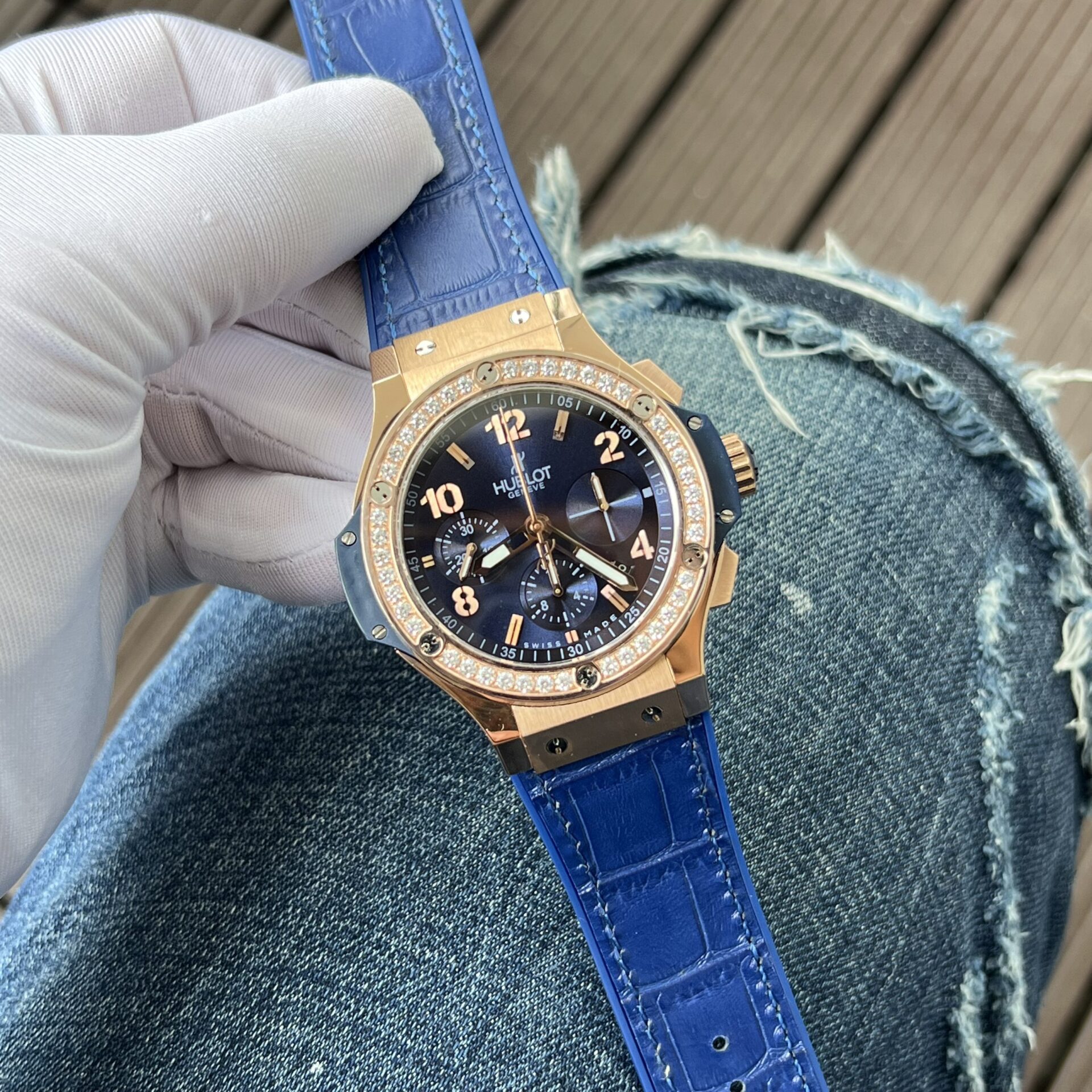 replica Hublot Replica Watches Spirit Of Big Bang King Gold Bezel Ceramic Blue 42mm WATCHES 1 