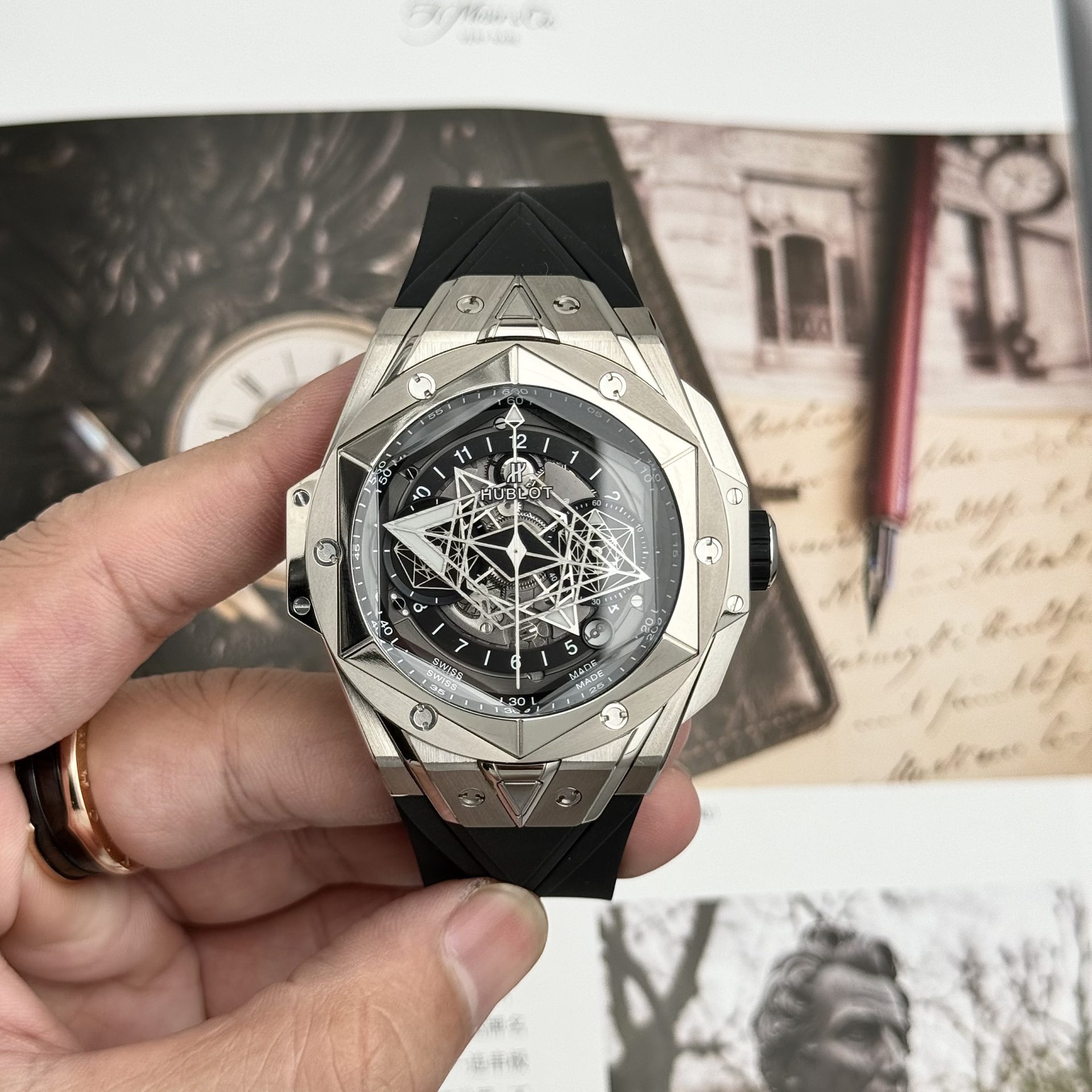 replica Hublot Replica Watches Square Bang Unico Ceramic White BBF Factory 42mm WATCHES 1 