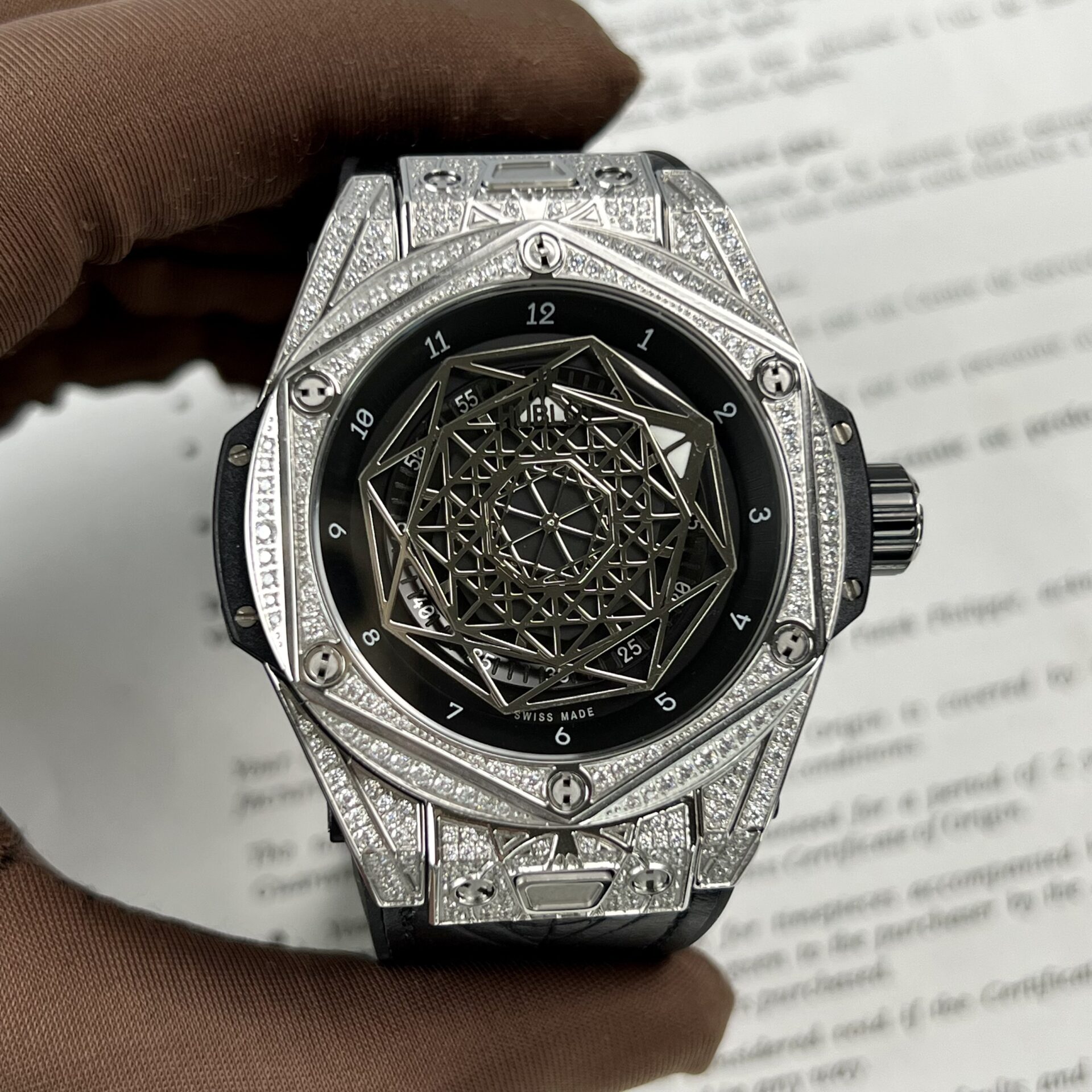 replica Hublot Replica Watches Big Bang Sang Bleu II Titanium White Dial BBF 45mm WATCHES 1 