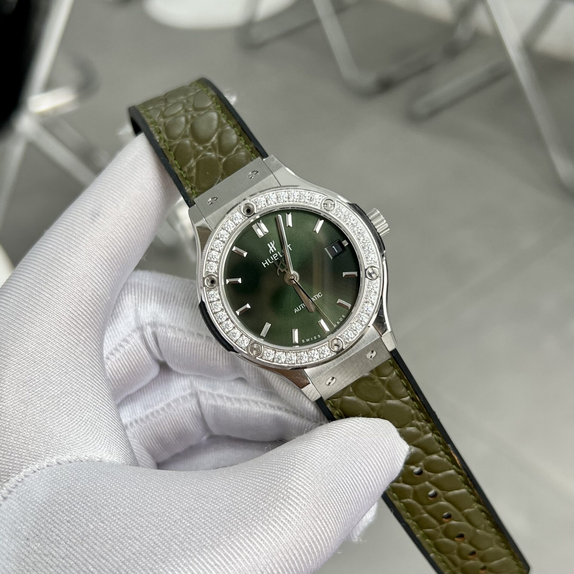 replica Hublot Replica Watch Classic Fusion Custom Full Moissanite Diamonds 42mm WATCHES 1 