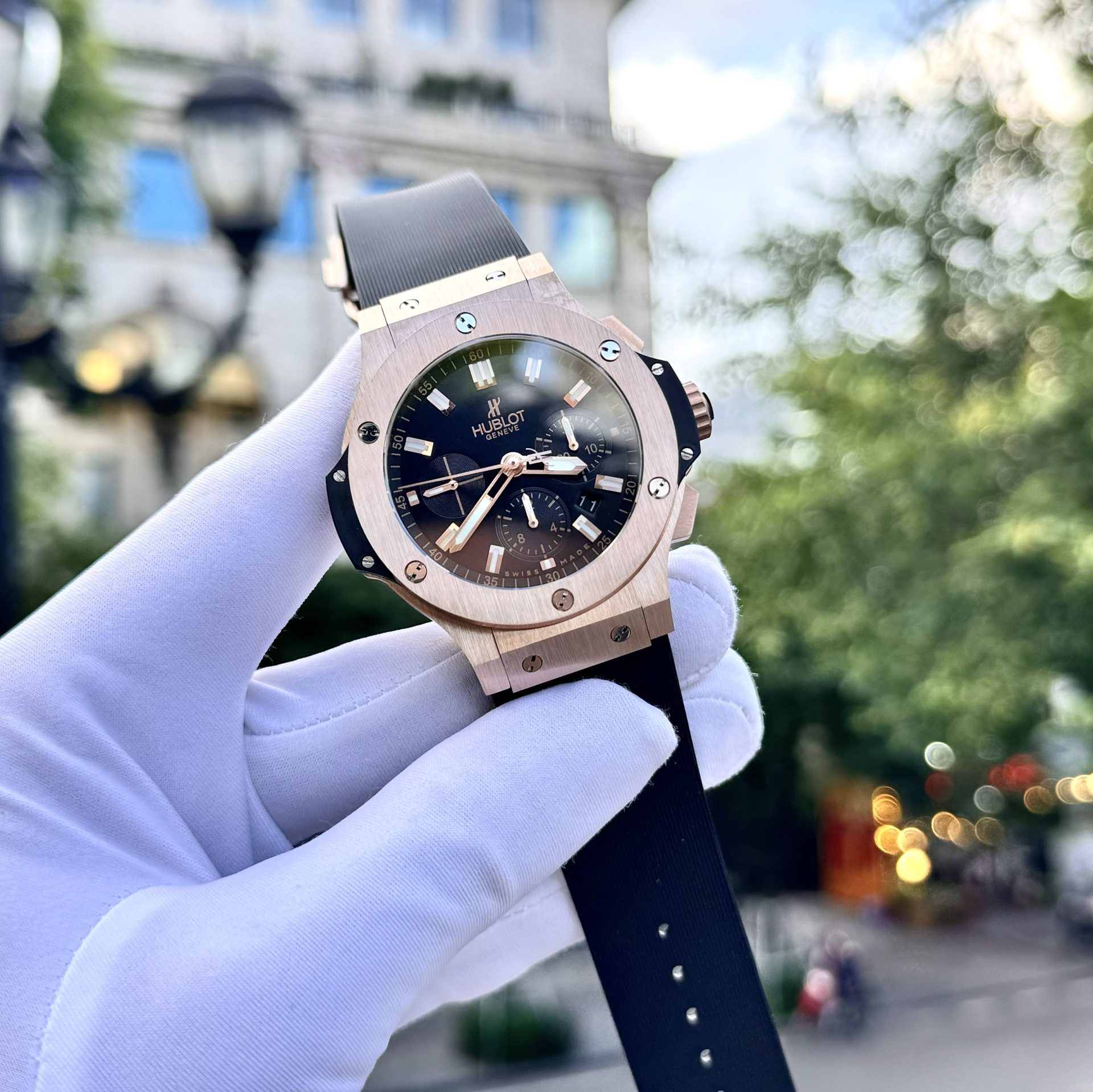 replica Hublot Best Replica Watch Big Bang Sang Bleu II King Gold White Dial BBF 45mm WATCHES 1 