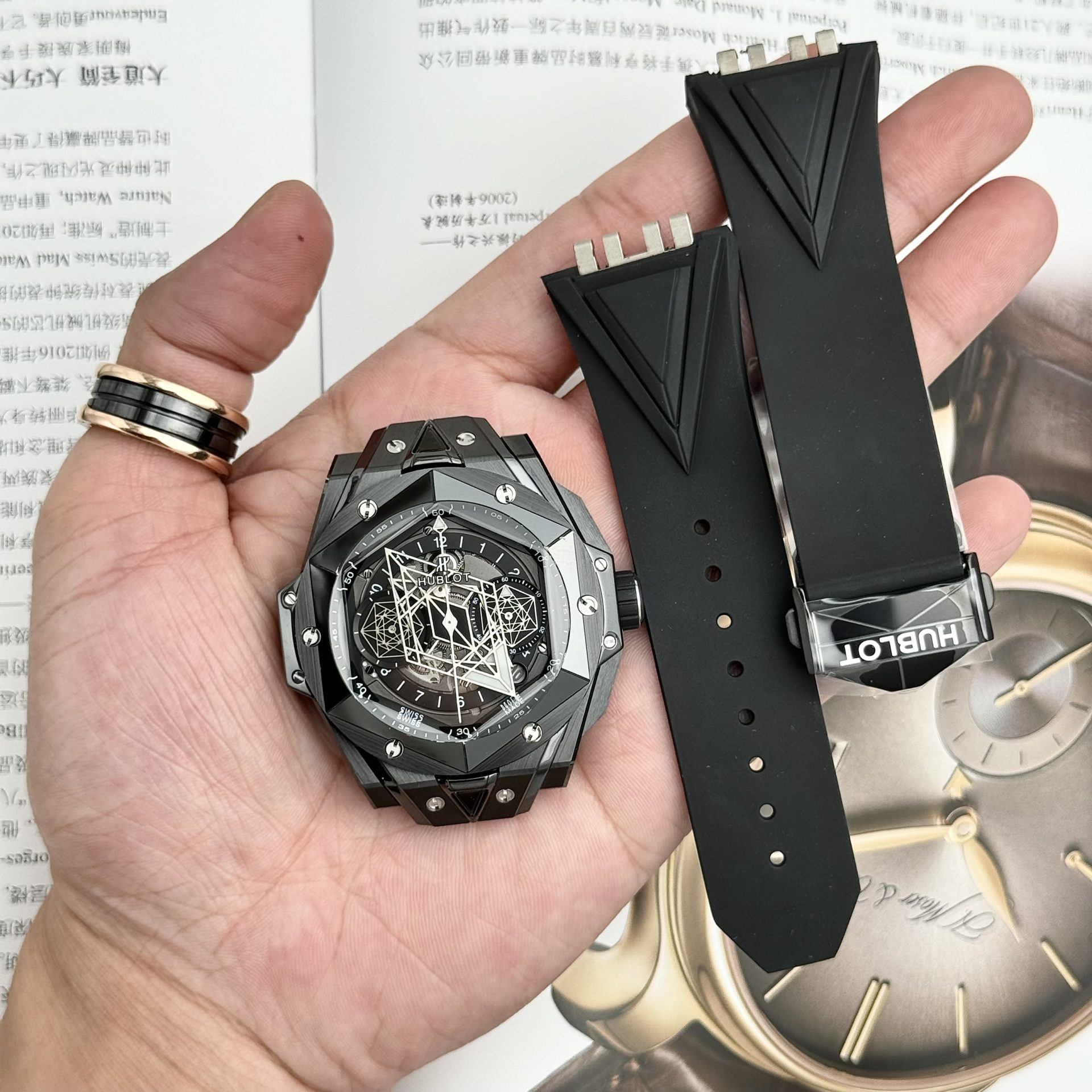 replica Hublot Best Replica Watch Big Bang Unico White Ceramic Rubber Strap BBF Factory 42mm WATCHES 1 