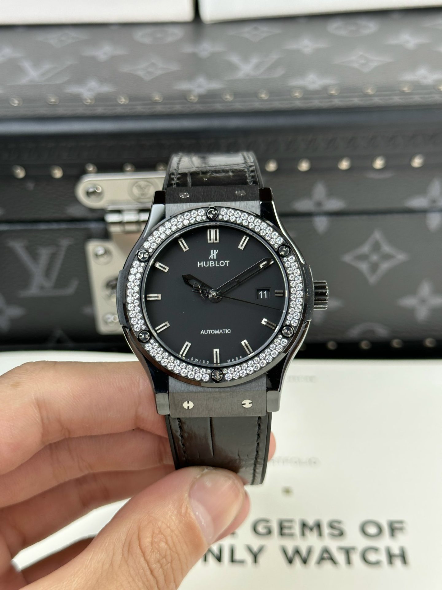 replica Hublot Replica Watch Classic Fusion Custom Full Moissanite Diamonds 42mm WATCHES 1 