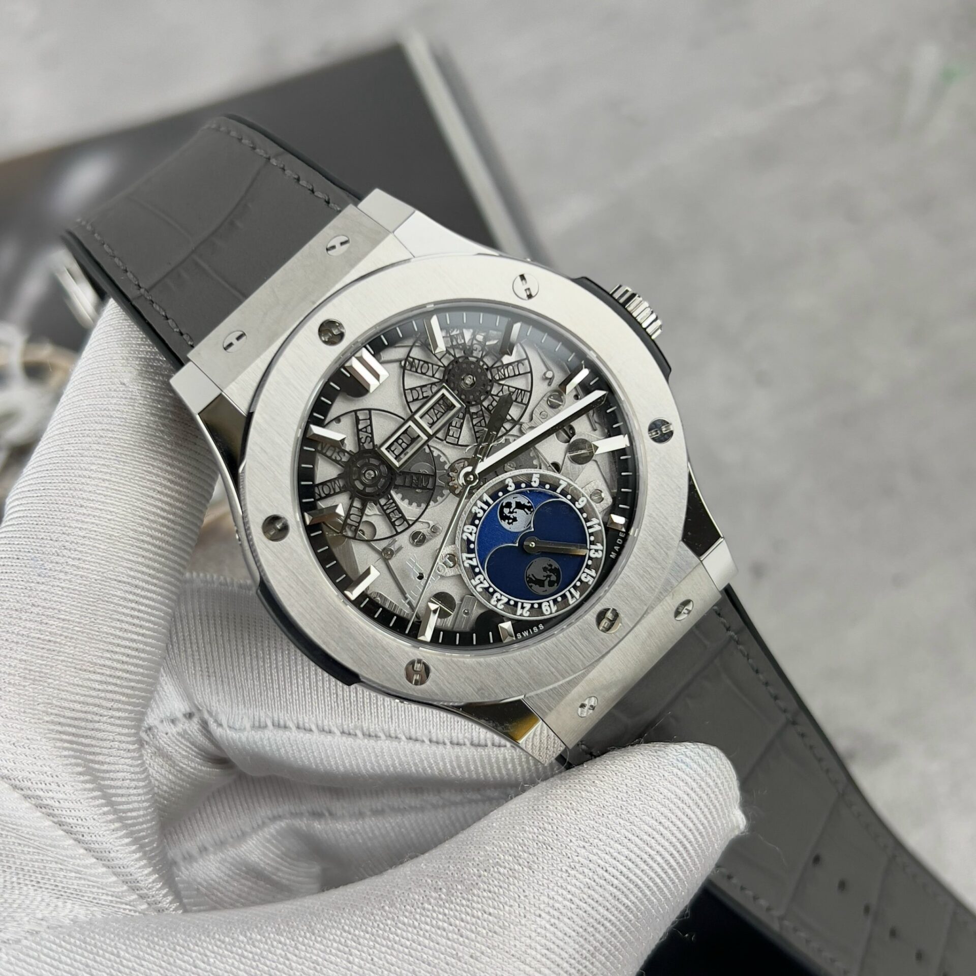 replica Hublot Replica Watches Big Bang Sang Bleu II Titanium White Dial BBF 45mm WATCHES 1 