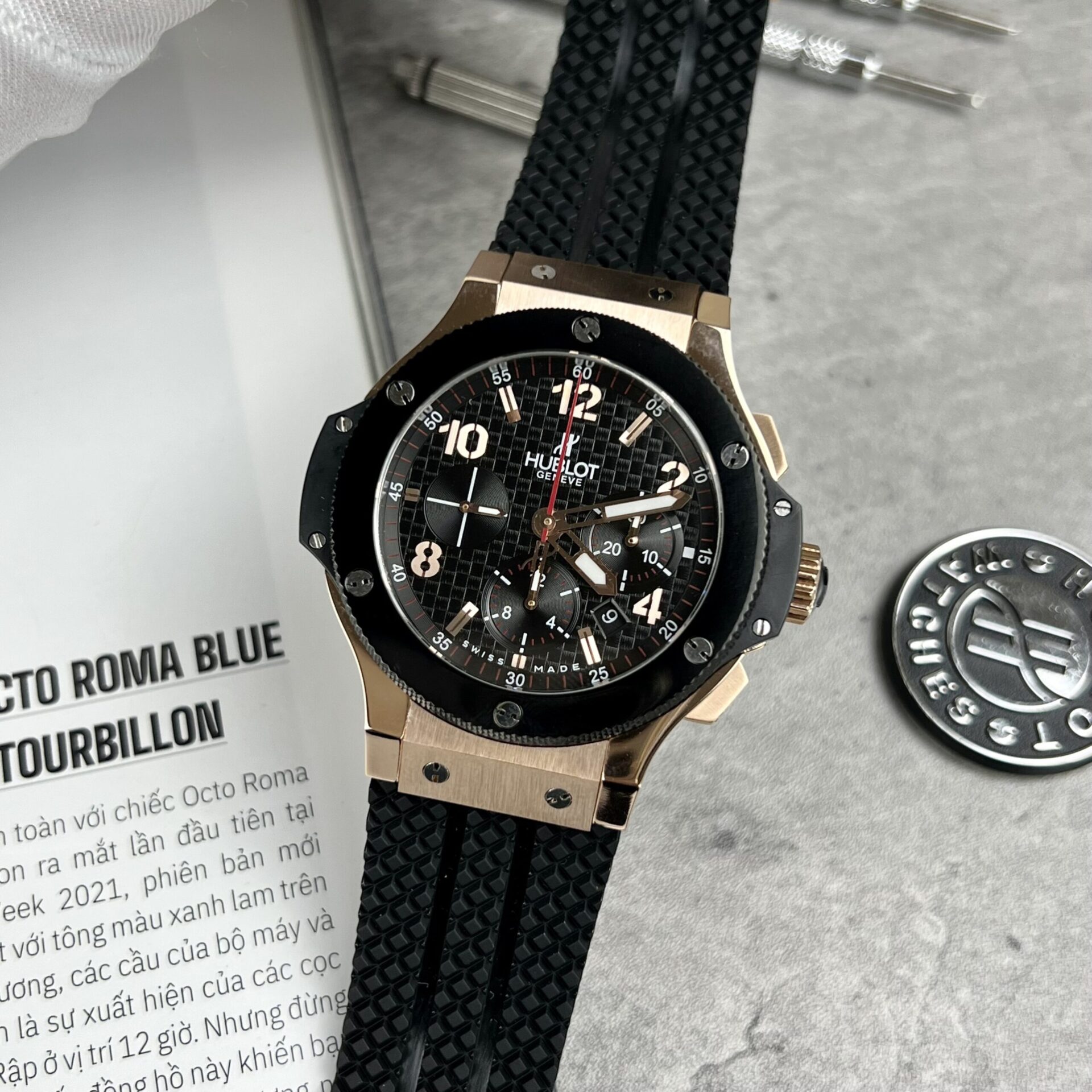 replica Hublot Replica Watch Classic Fussion Custom Blue Dial Moissanite Diamonds 33mm WATCHES 1 