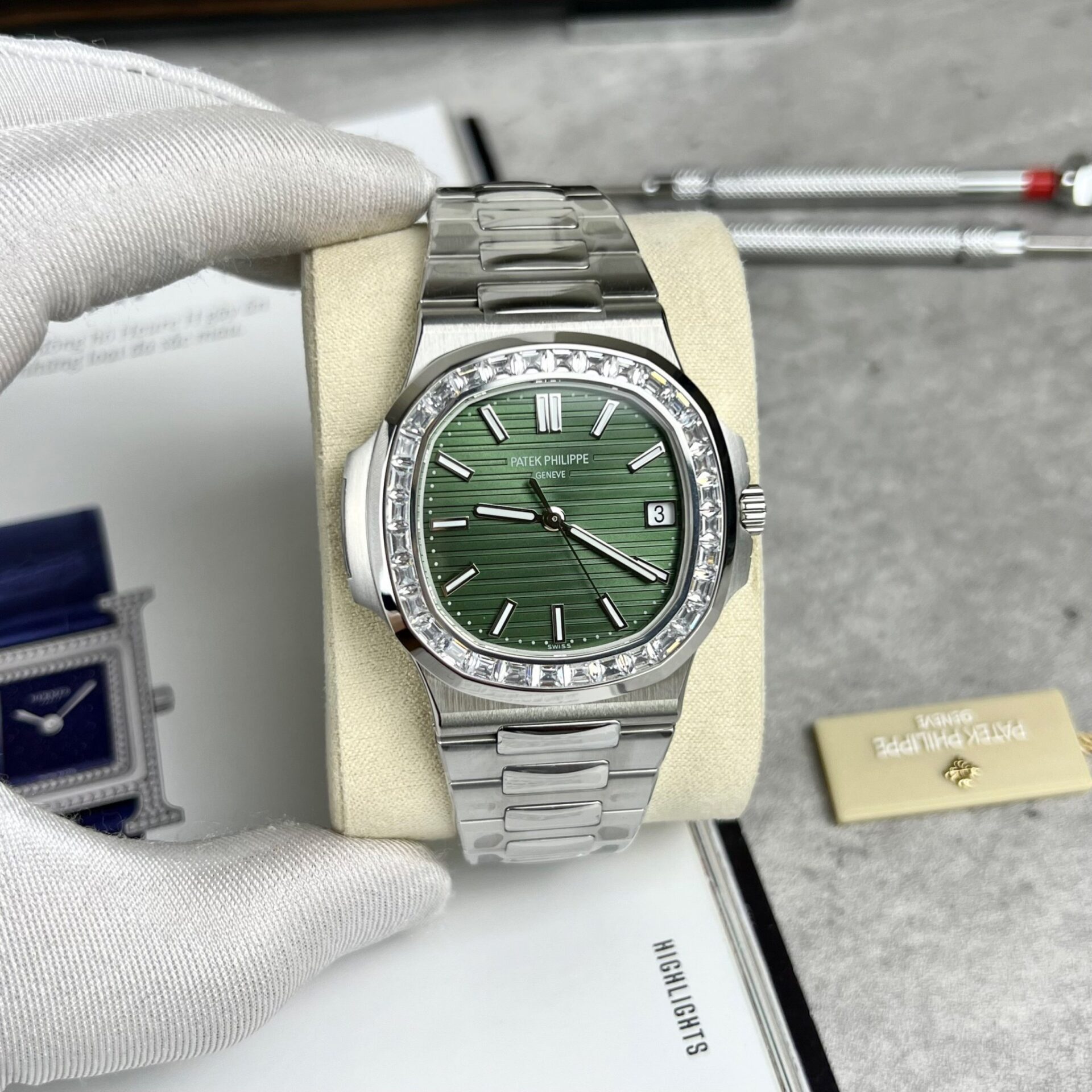 replica Patek Philippe Best Replica Watch Nautilus 5719 Gold Wrapped & Moissanite Diamonds Custom 40mm WATCHES 1 