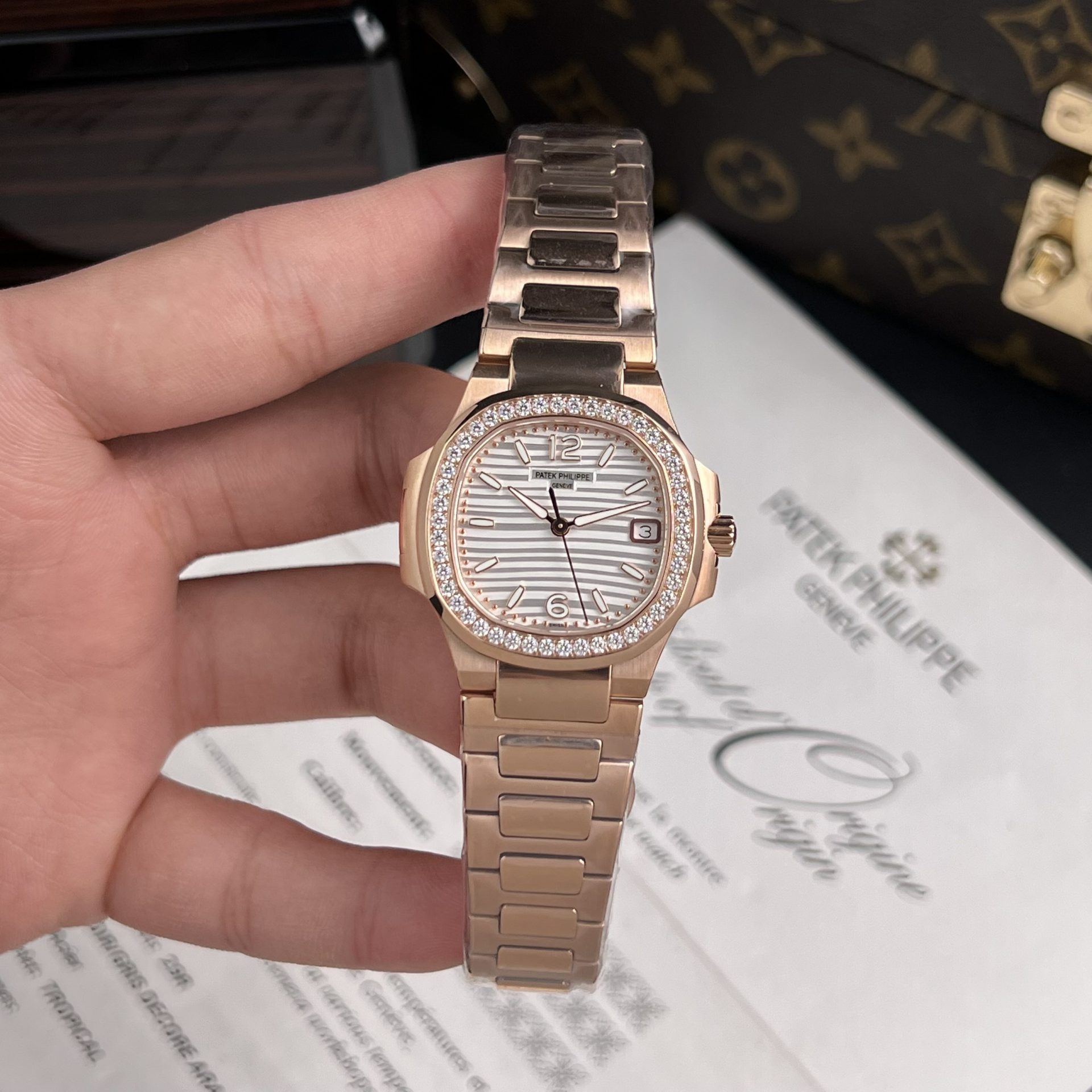 replica Patek Philippe Clone Watch Nautilus 5719 Full Diamonds Baguette 40mm WATCHES 1 