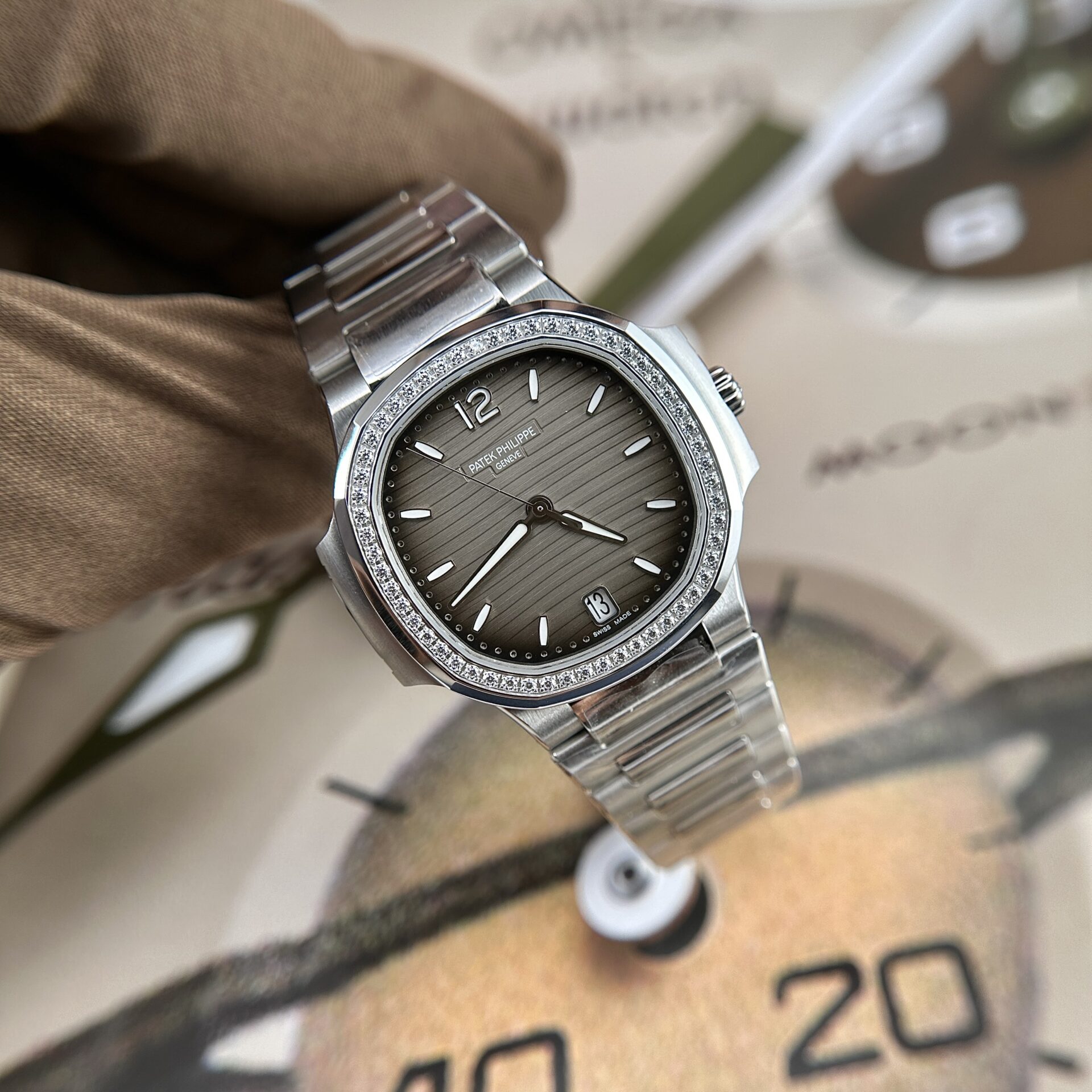 replica Patek Philippe Fake Watch Nautilus 7010 Gray Dial Womens 32mm WATCHES 1 
