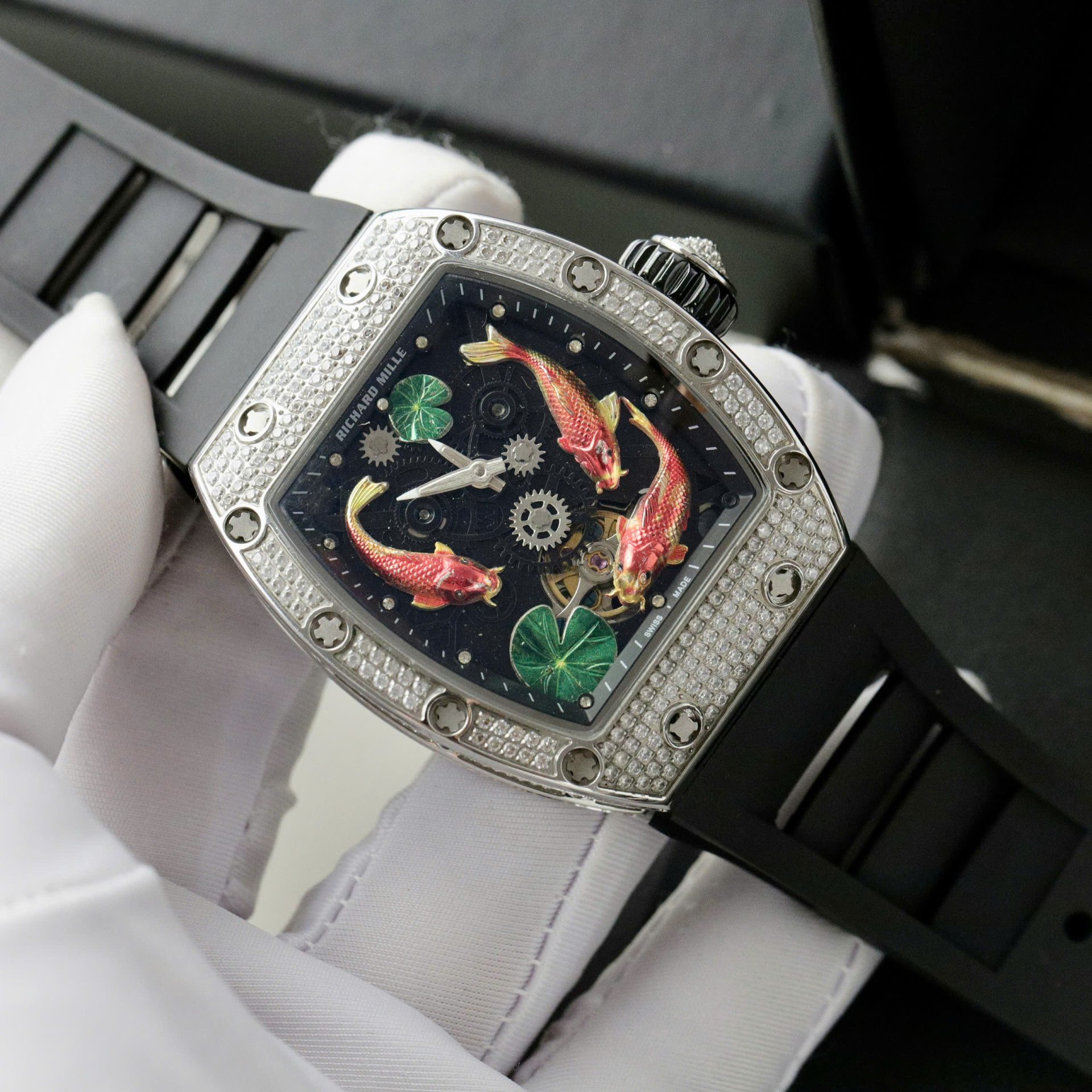 replica Richard Mille Best Replica Watch RM07-01 Red Carbon Rubber Strap 32x46mm WATCHES 1 