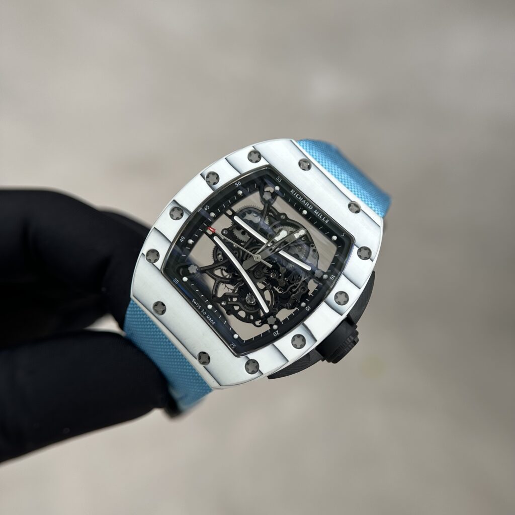 replica Richard Mille Replica Watch RM055 White Ceramic Rubber Strap ZF Factory 45mm WATCHES 1 