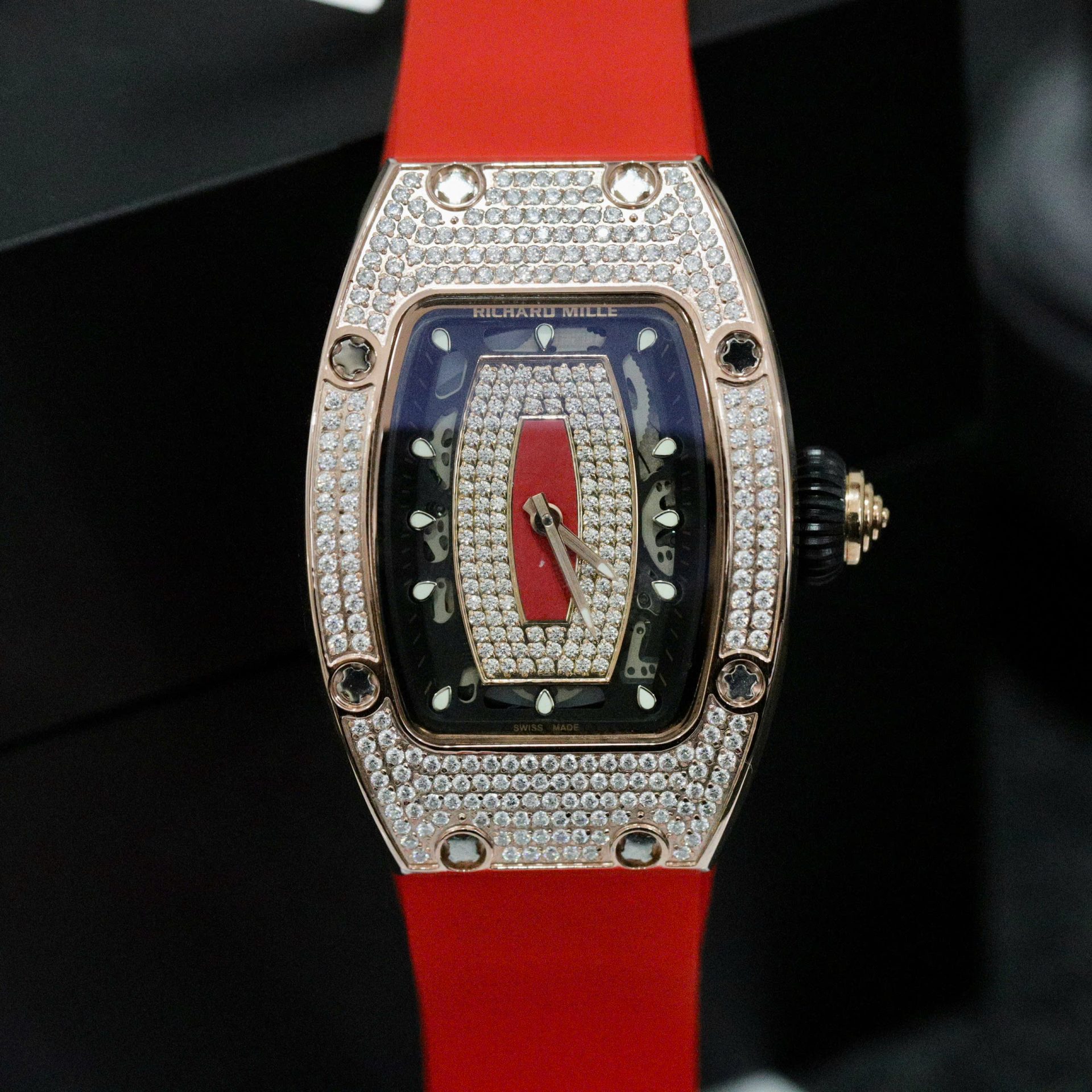 replica Richard Mille Replica Watch RM12-01 Tourbillon Sapphire Rubber Strap 44mm WATCHES 1 