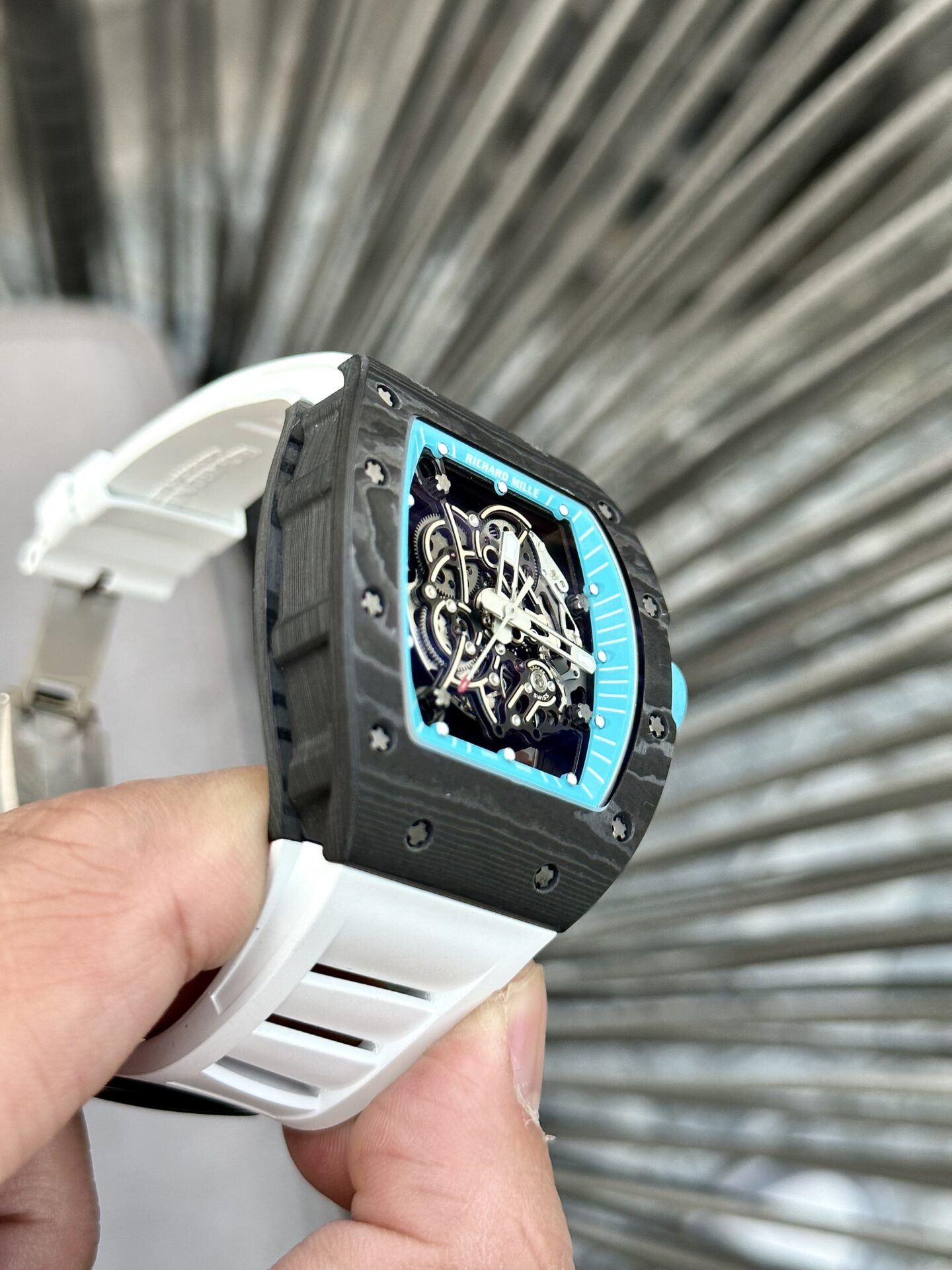 replica Richard Mille Replica Watches RM07-01 Red Carbon Rubber Strap 32x46mm WATCHES 1 