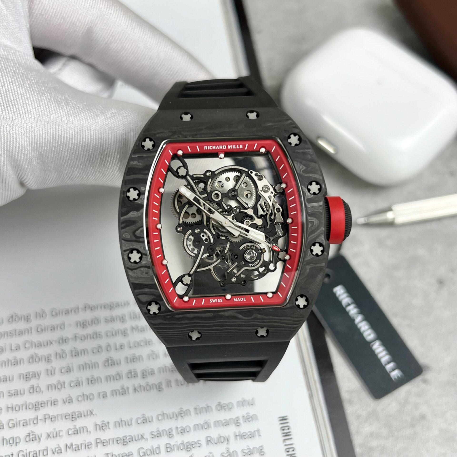 replica Richard Mille Replica Watch RM21-02 Tourbillon Aerodyne Rubber Strap 43mm WATCHES 1 