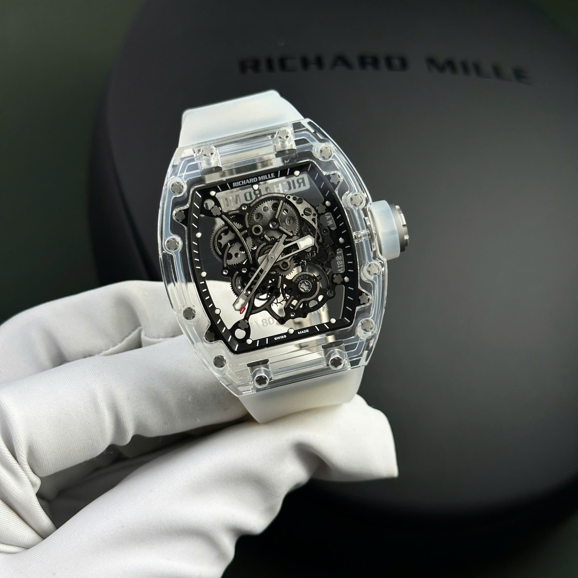 replica Richard Mille Fake Watches RM007 Mother Of Pearl Dial Rubber Strap 36mm WATCHES 1 