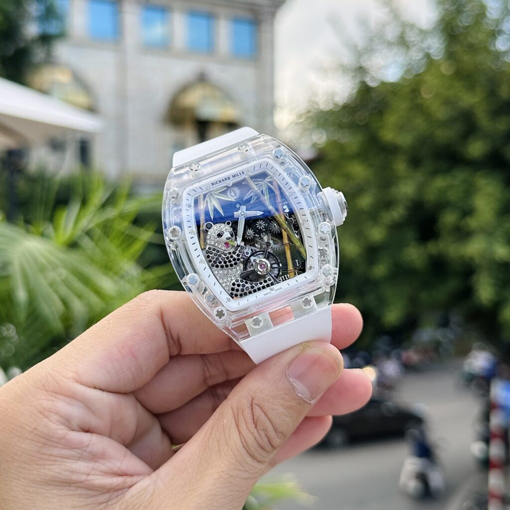 replica Richard Mille Replica Watch RM51-02 Rhinestone Rubber Strap 40mm WATCHES 1 