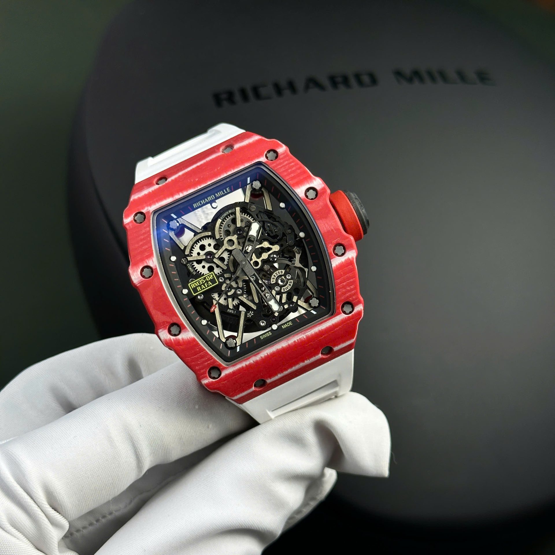replica Richard Mille Replica Watch RM12-01 Tourbillon Sapphire Rubber Strap 44mm WATCHES 1 