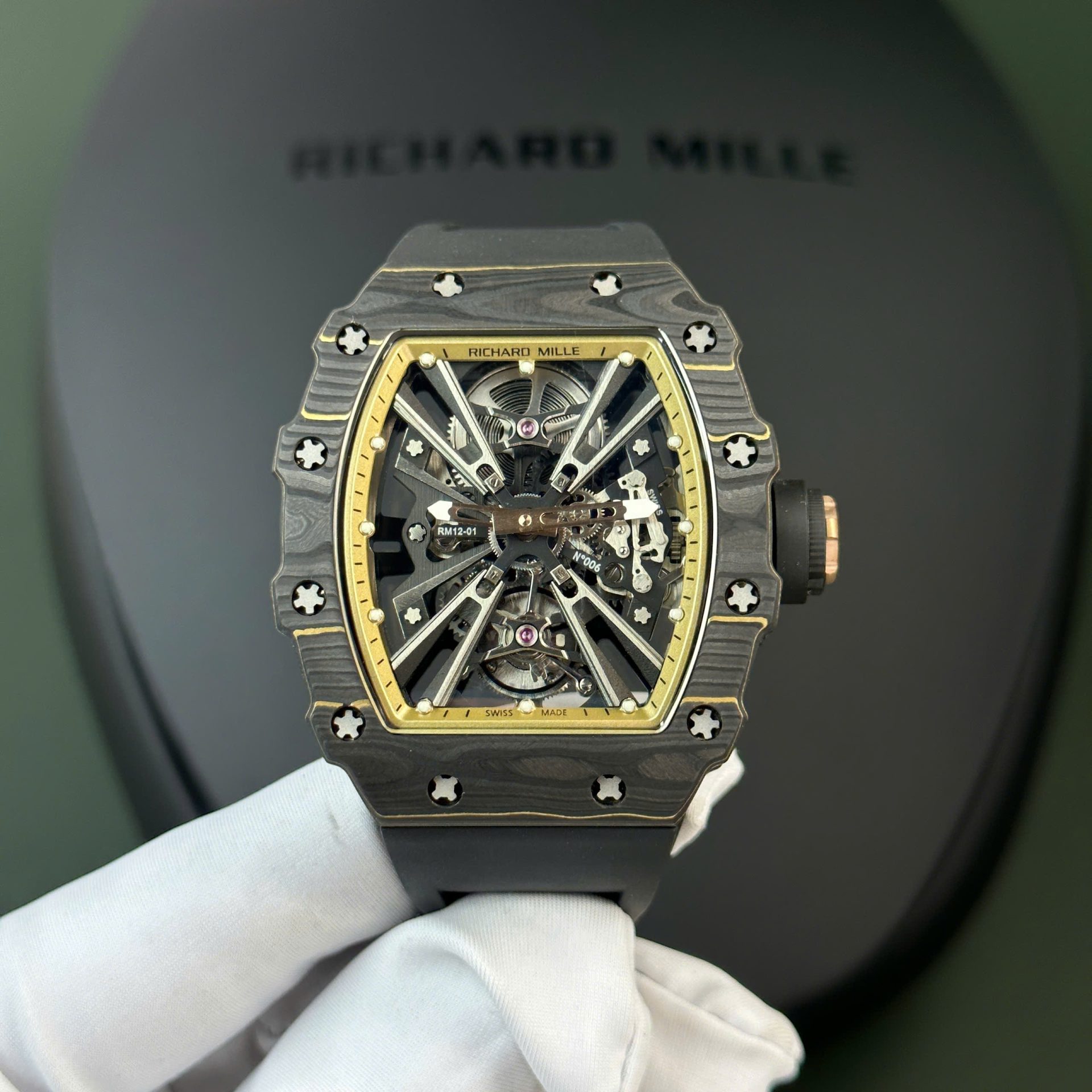 replica Richard Mille Replica Watch RM59-01 Yohan Blake Tourbillon Carbon Green 43x50mm WATCHES 1 