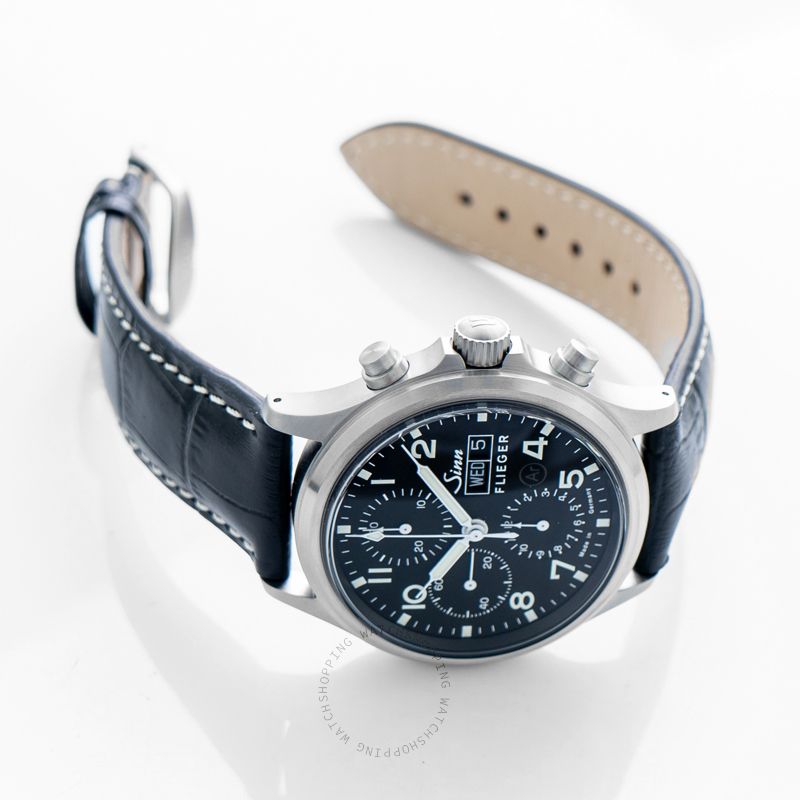 replica Sinn Instrument Chronographs 358.060-Leather-Cowhide-CSW-BLK WATCHES 1 