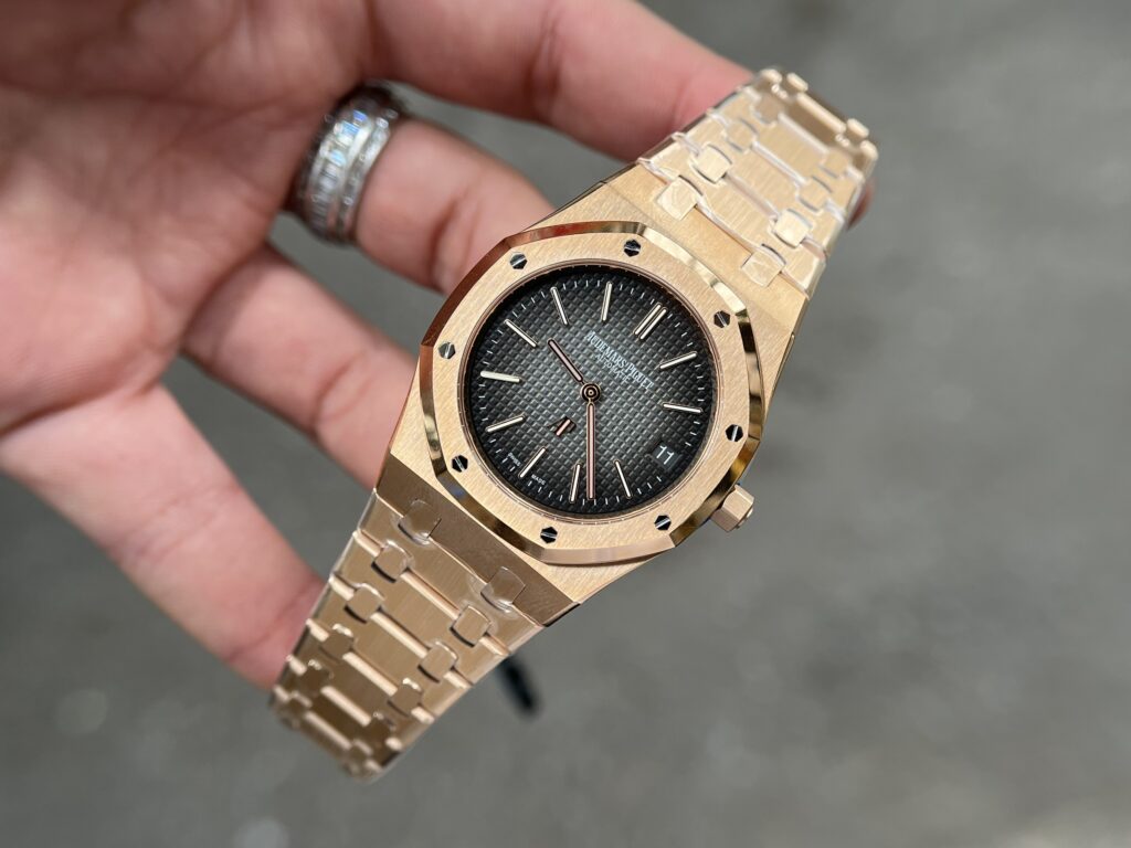 replica Audemars Piguet Fake Watch Royal Oak Rose Gold White Dial 34mm WATCHES 3 