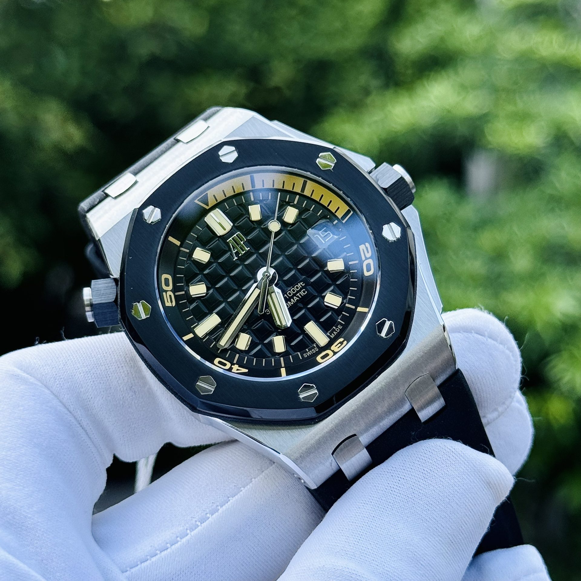 replica Audemars Piguet Replica Watches Royal Oak 15720ST Green Dial IP Factory 42mm WATCHES 3 