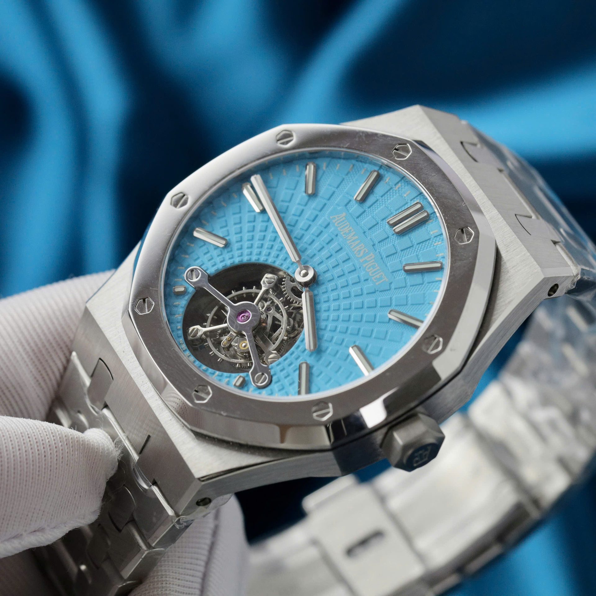 replica Audemars Piguet Replica Watch Royal Oak Blue Dial Metal Wire 34mm WATCHES 3 