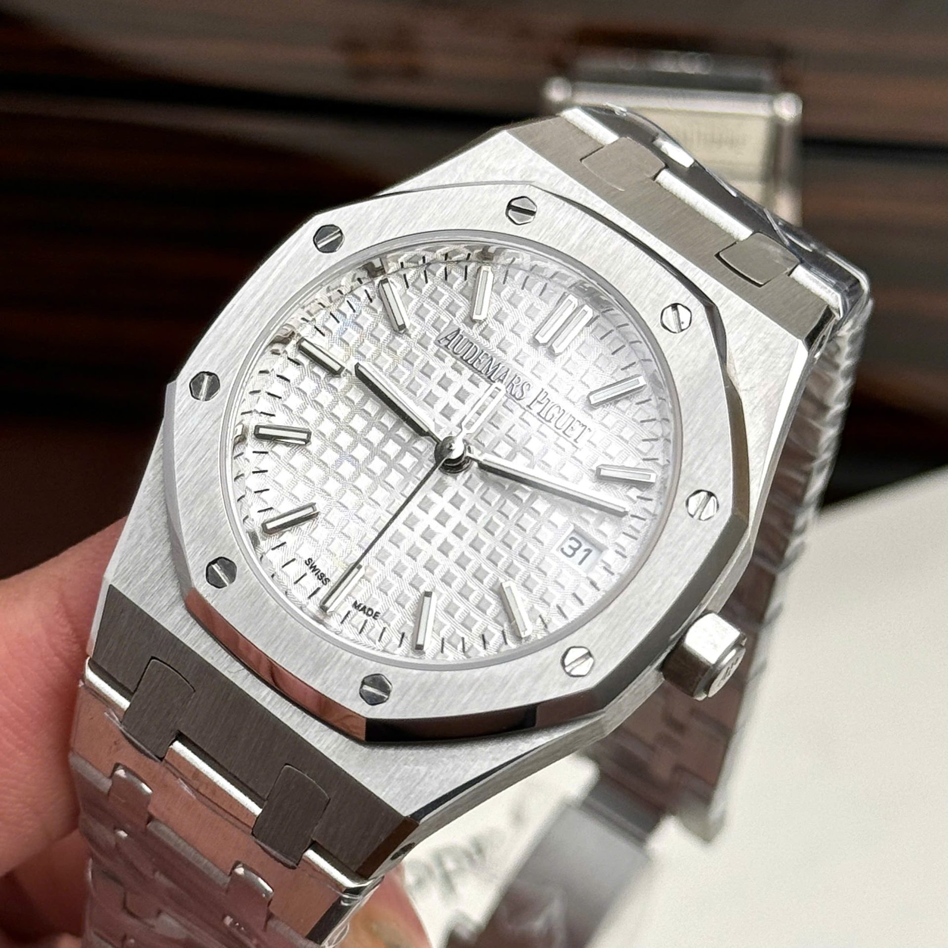 replica Audemars Piguet Replica Watch Royal Oak Blue Dial Metal Wire 34mm WATCHES 3 