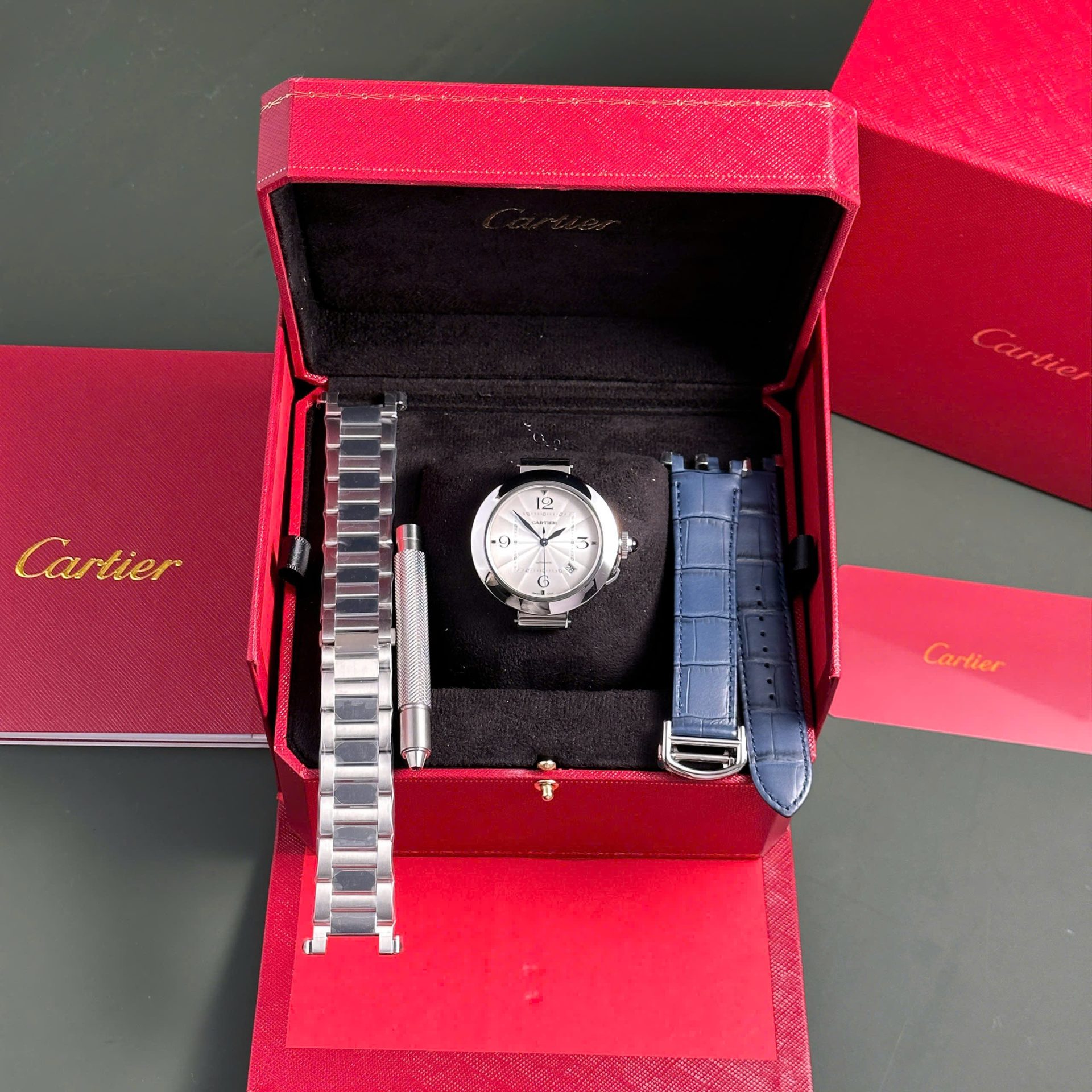 replica Cartier Santos Replica Watch Full CZ Metal Wire 39.8mm WATCHES 3 