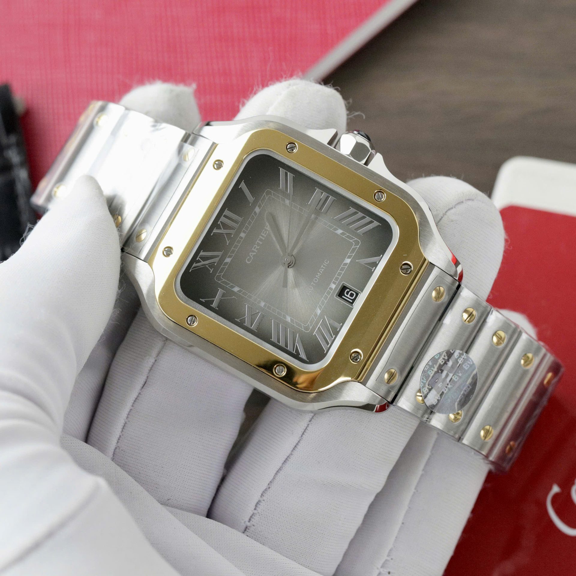 replica Cartier Replica Watch Santos De Cartier Green Dial BV Factory 39.8mm WATCHES 3 