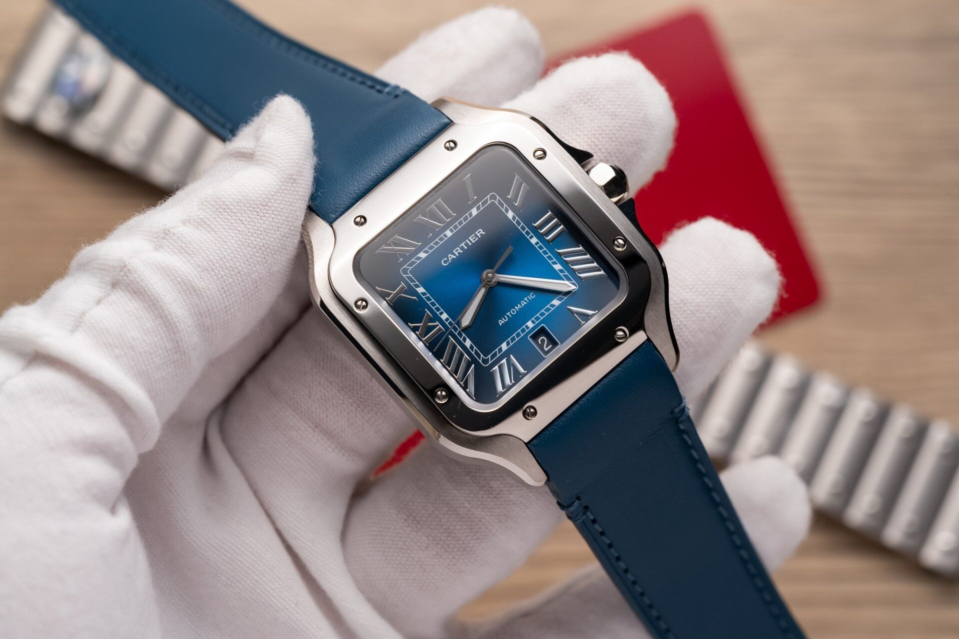 replica Cartier Santos Replica Watch Full CZ Metal Wire 39.8mm WATCHES 3 