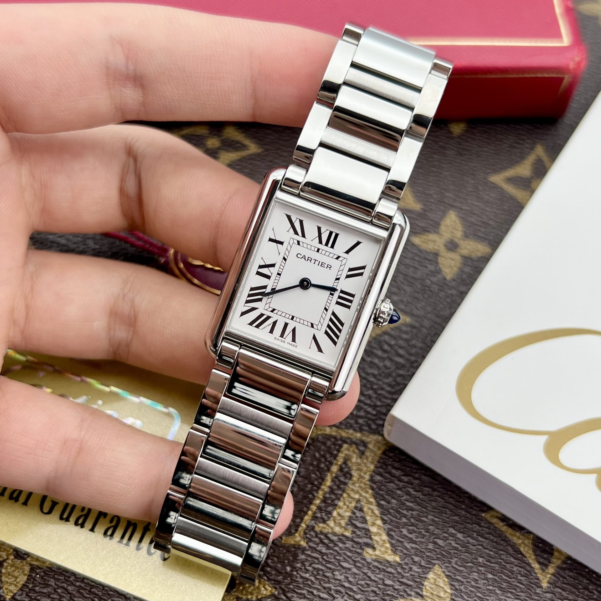 replica Cartier Santos Replica Watch Blue Dial Custom Moissanite Diamonds 39.8mm WATCHES 3 