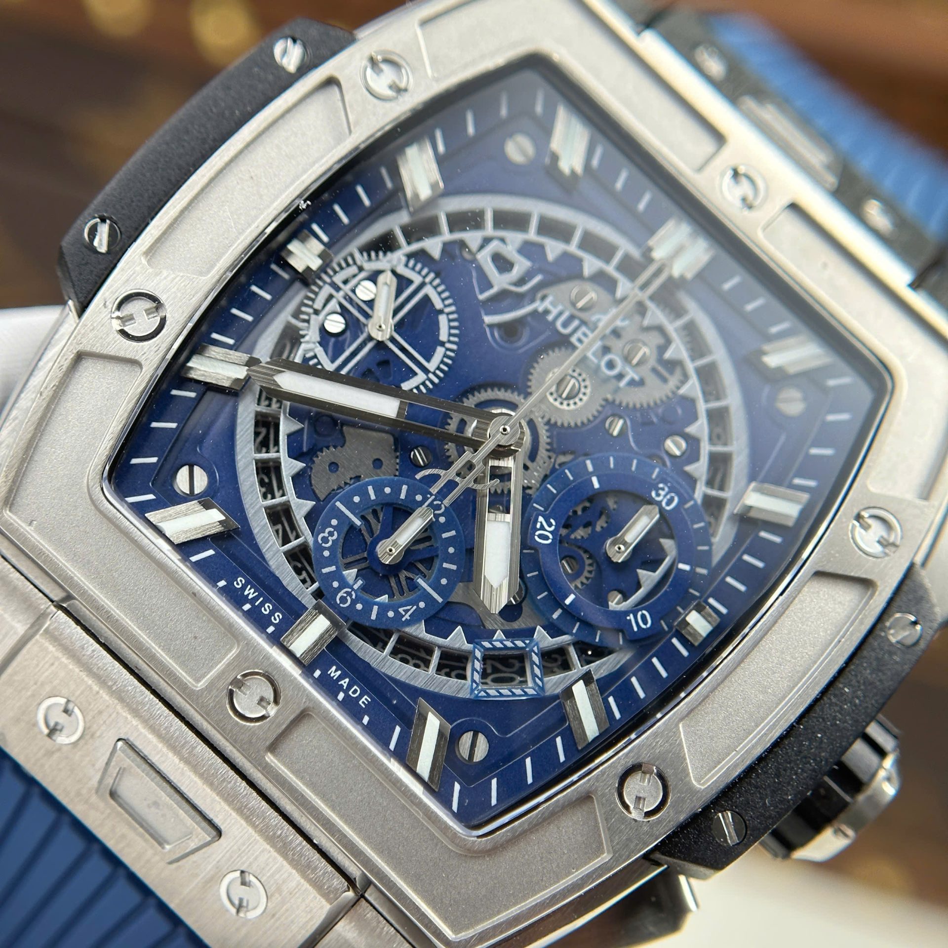 replica Hublot Best Replica Watch Big Bang Sang Bleu II King Gold White Dial BBF 45mm WATCHES 3 