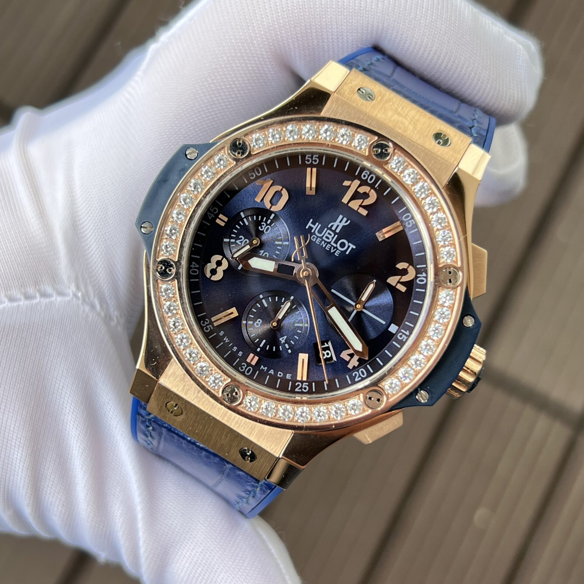 replica Hublot Replica Watches Spirit Of Big Bang King Gold Bezel Ceramic Blue 42mm WATCHES 3 