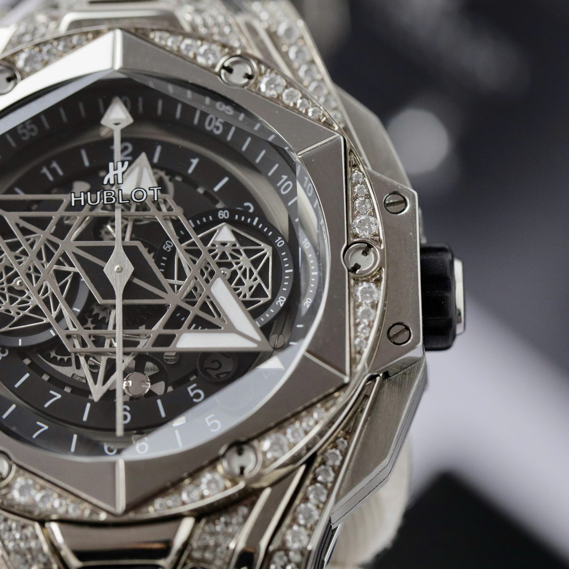 replica Hublot Fake Watch Big Bang One Click Dial Blue Custom Diamonds Moissanite 39mm WATCHES 3 