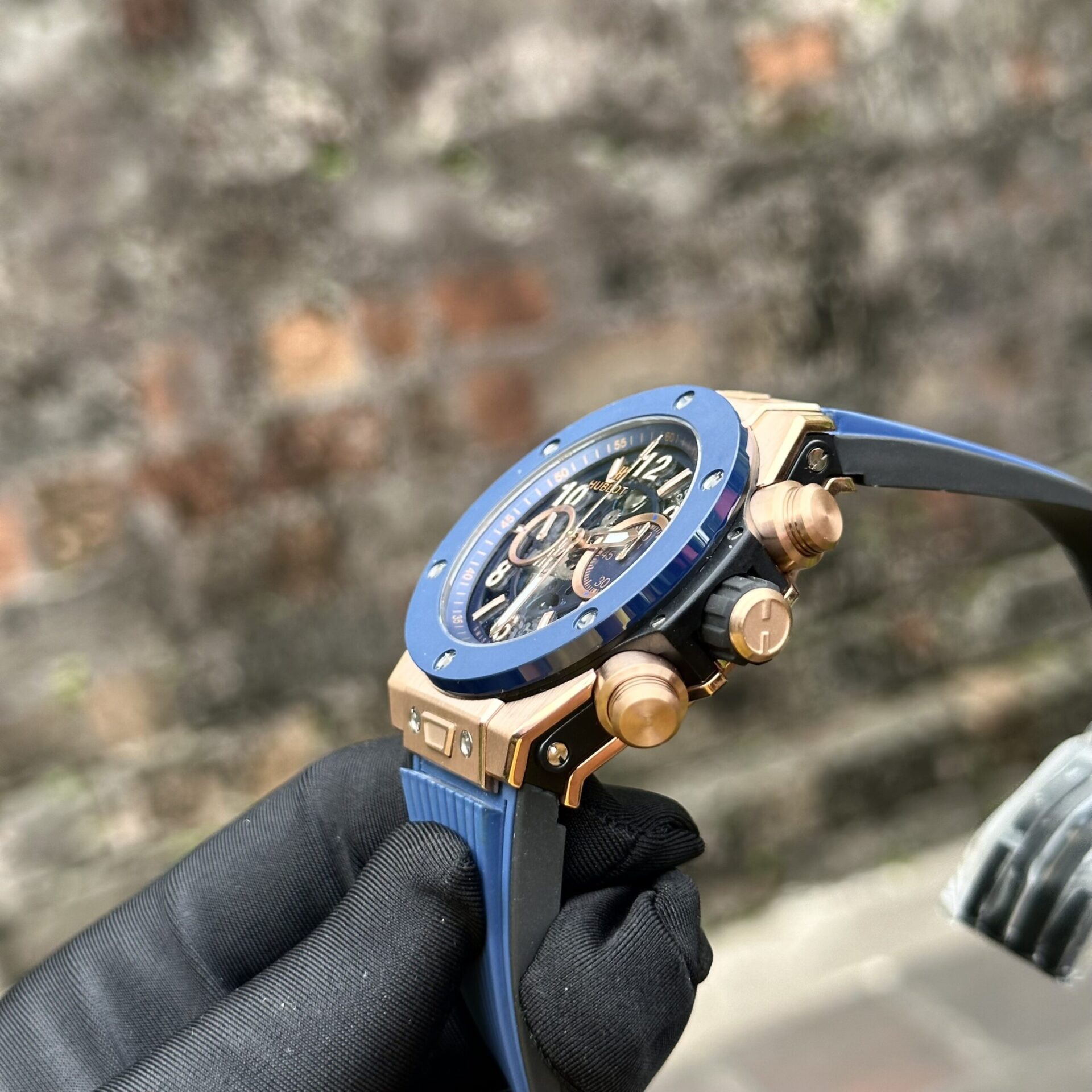 replica Hublot Replica Watches Big Bang Sang Bleu ll King Gold Black Dial BBF 45mm WATCHES 3 