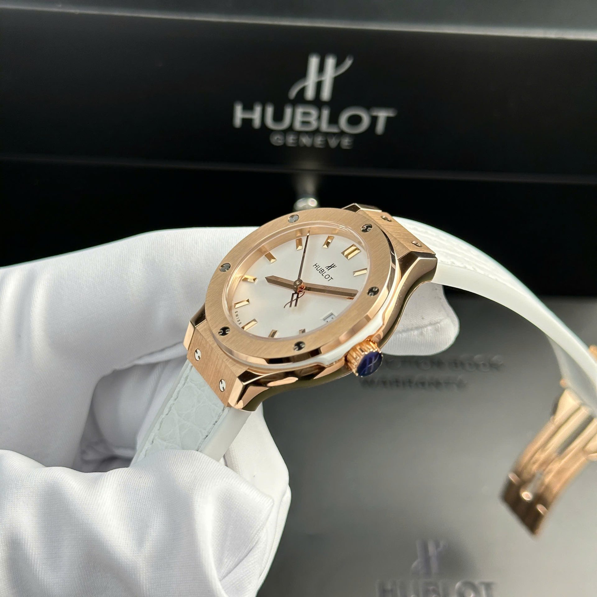 replica Hublot Best Replica Watch Big Bang Unico White Ceramic Rubber Strap BBF Factory 42mm WATCHES 3 
