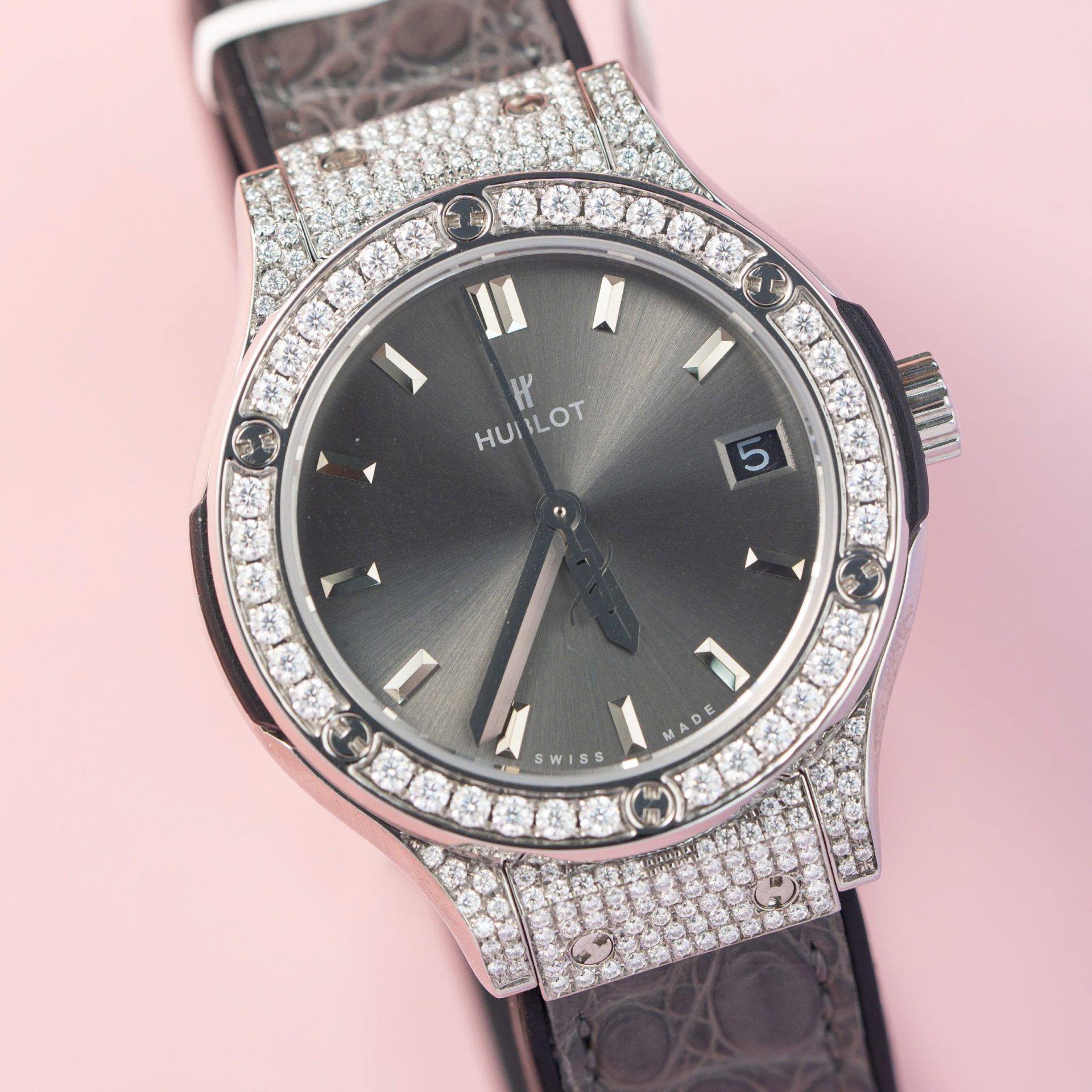 replica Hublot Fake Watch Big Bang One Click Dial Blue Custom Diamonds Moissanite 39mm WATCHES 3 