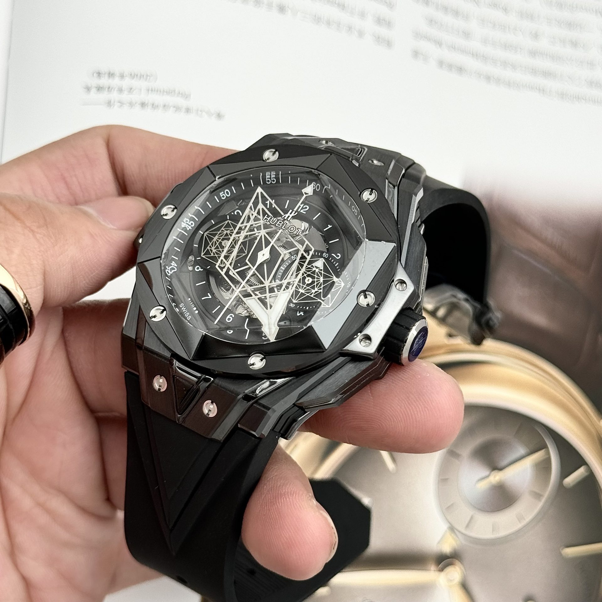 replica Hublot Best Replica Watch Big Bang Unico White Ceramic Rubber Strap BBF Factory 42mm WATCHES 3 