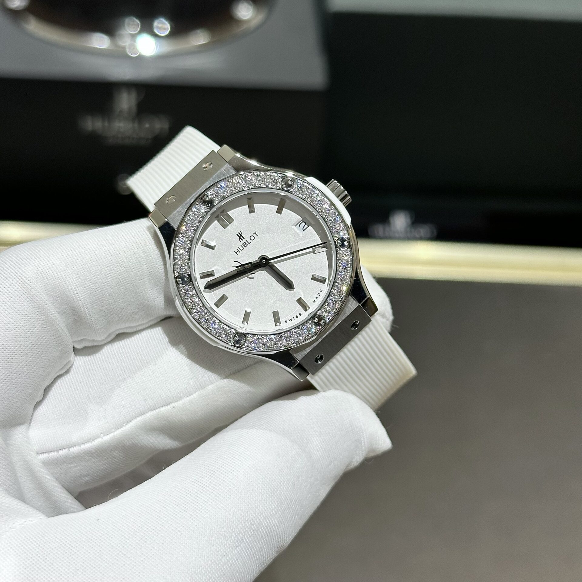 replica Hublot Best Replica Watch Big Bang Sang Bleu II King Gold White Dial BBF 45mm WATCHES 3 