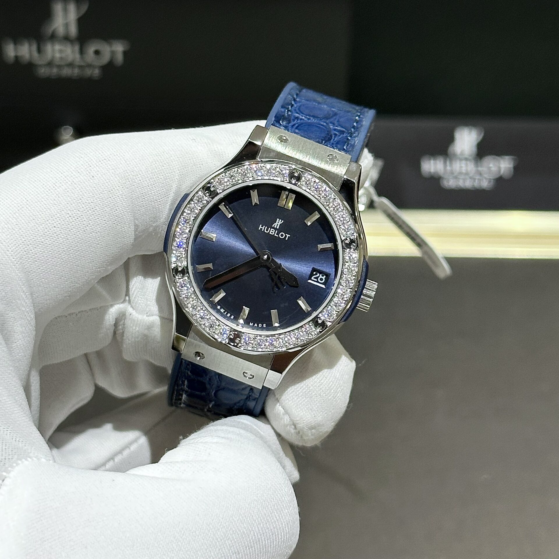 replica Hublot Replica Watches Spirit Of Big Bang King Gold Bezel Ceramic Blue 42mm WATCHES 3 