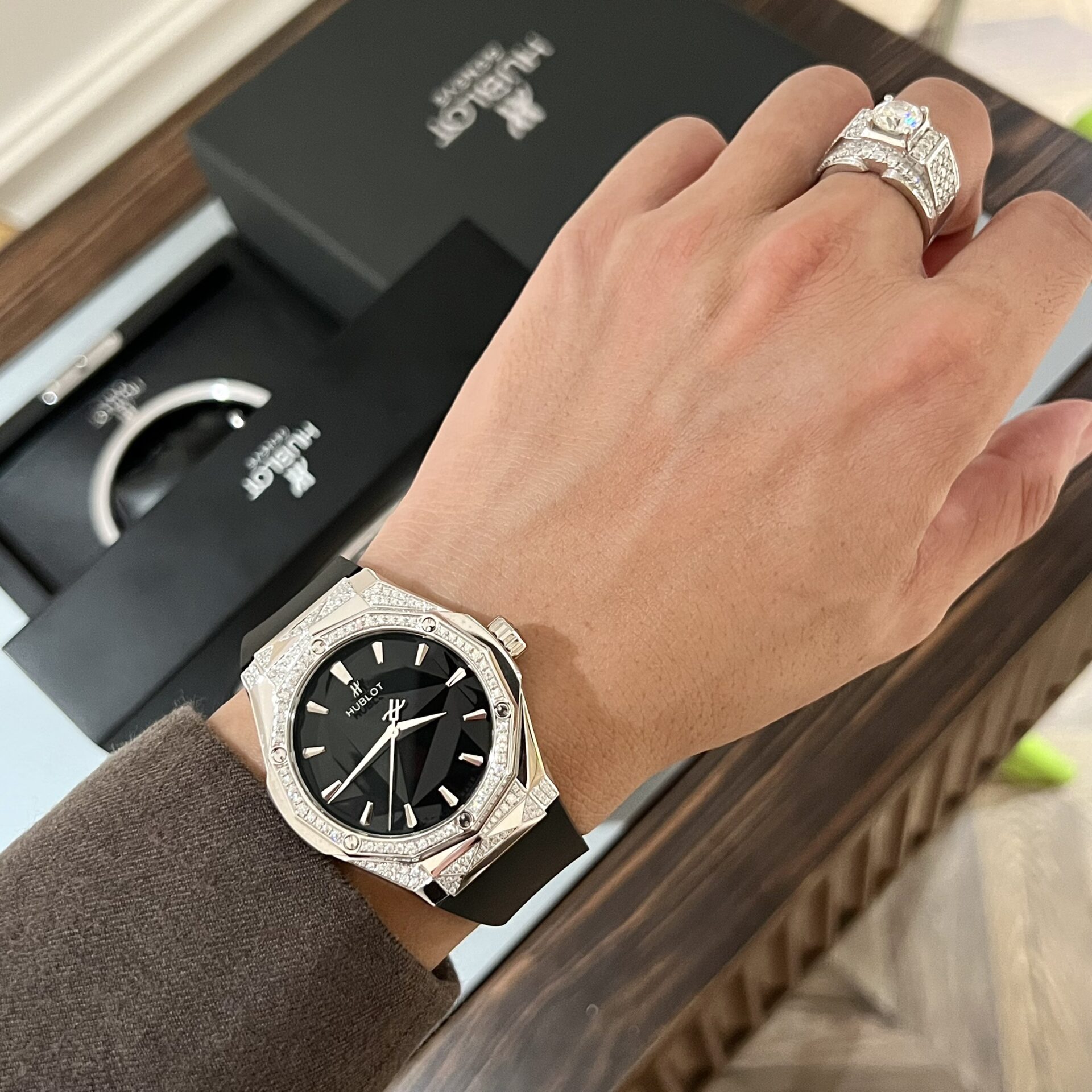 replica Hublot Best Replica Watch Big Bang Sang Bleu II King Gold White Dial BBF 45mm WATCHES 3 