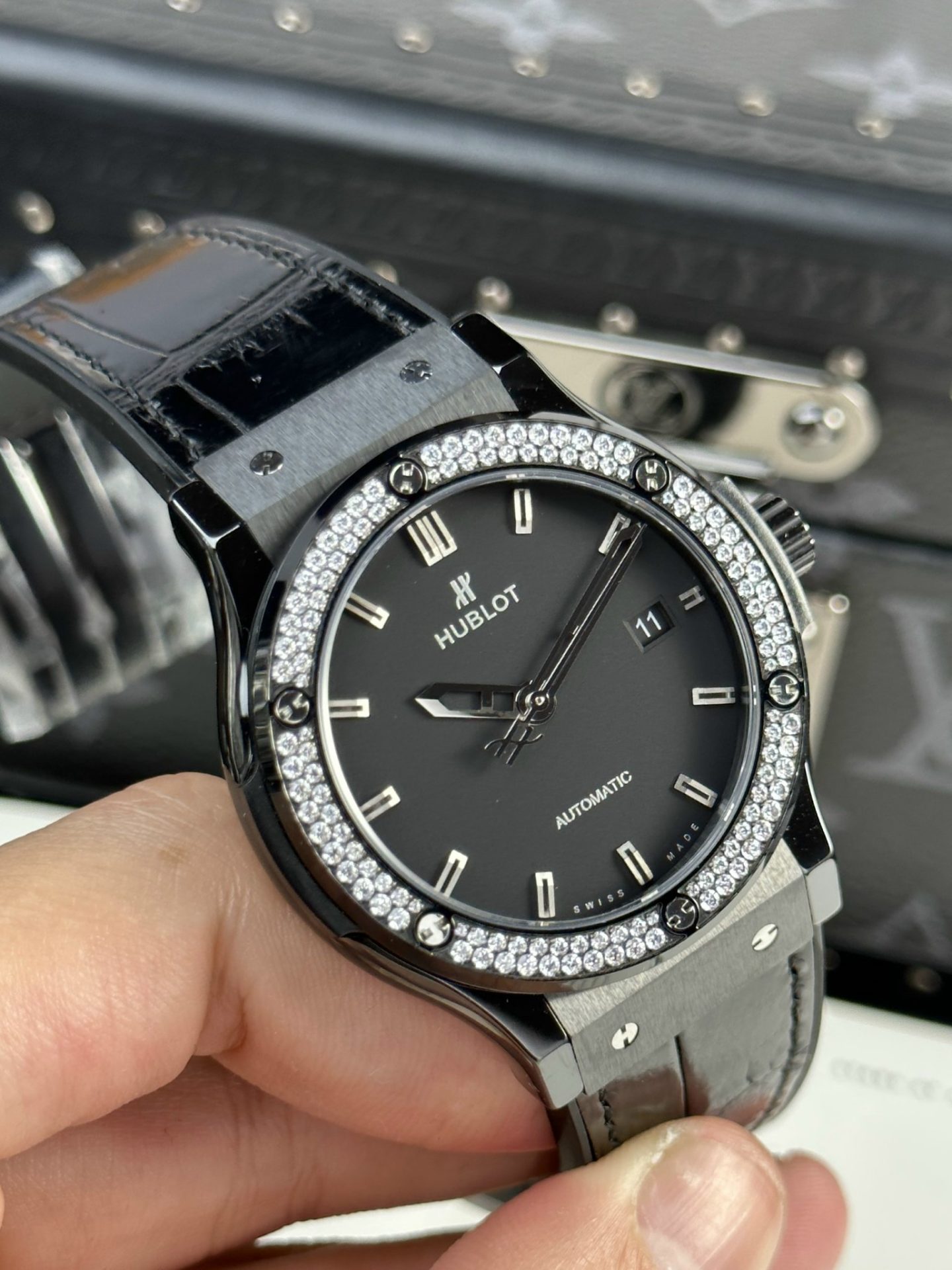 replica Hublot Replica Watch Classic Fusion Custom Full Moissanite Diamonds 42mm WATCHES 3 