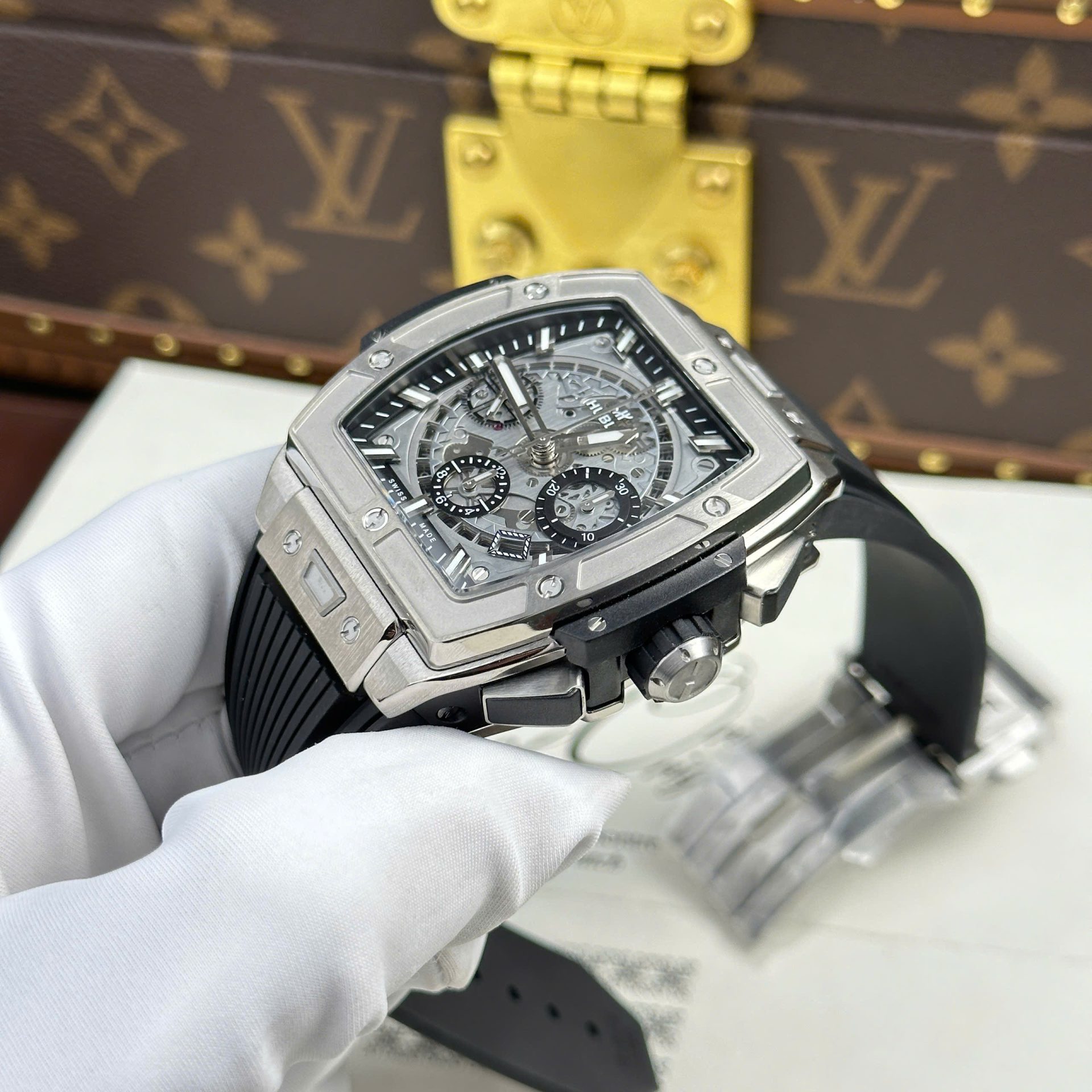 replica Hublot Replica Watch Big Bang Sang Bleu II Titanium Black Dial BBF 45mm WATCHES 3 