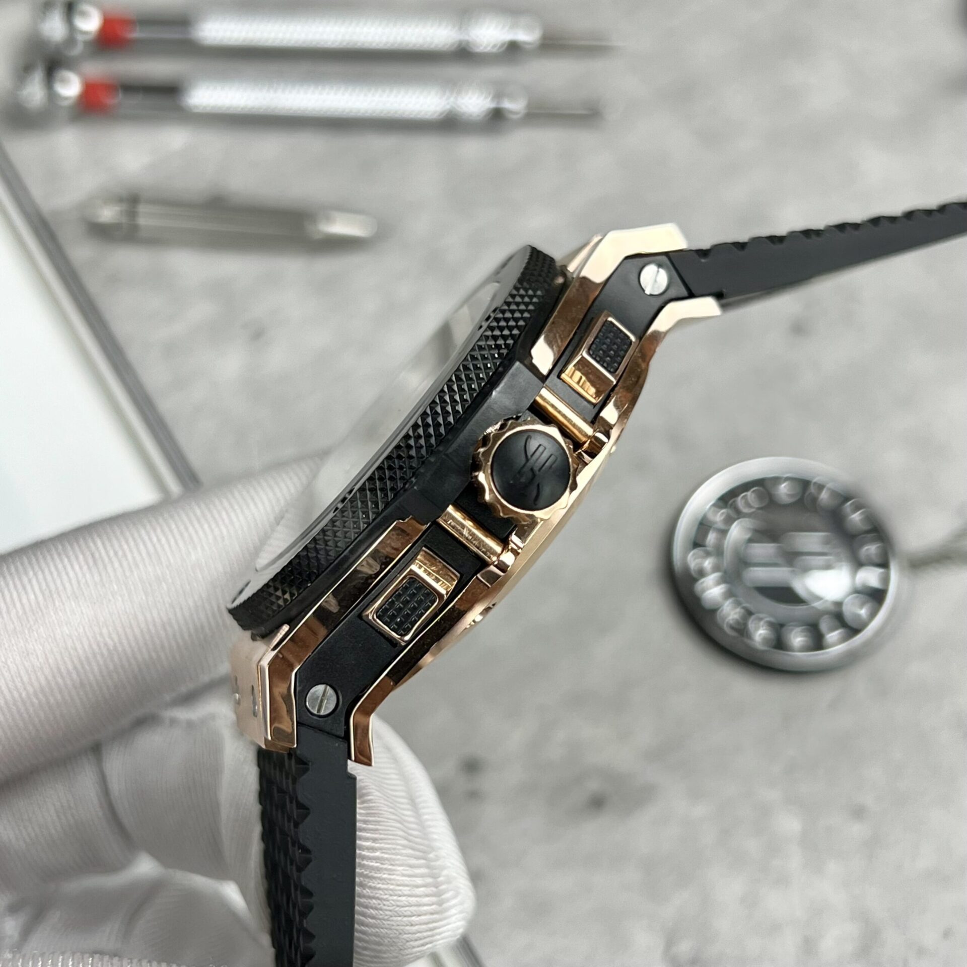 replica Hublot Replica Watch Classic Fussion Custom Blue Dial Moissanite Diamonds 33mm WATCHES 3 
