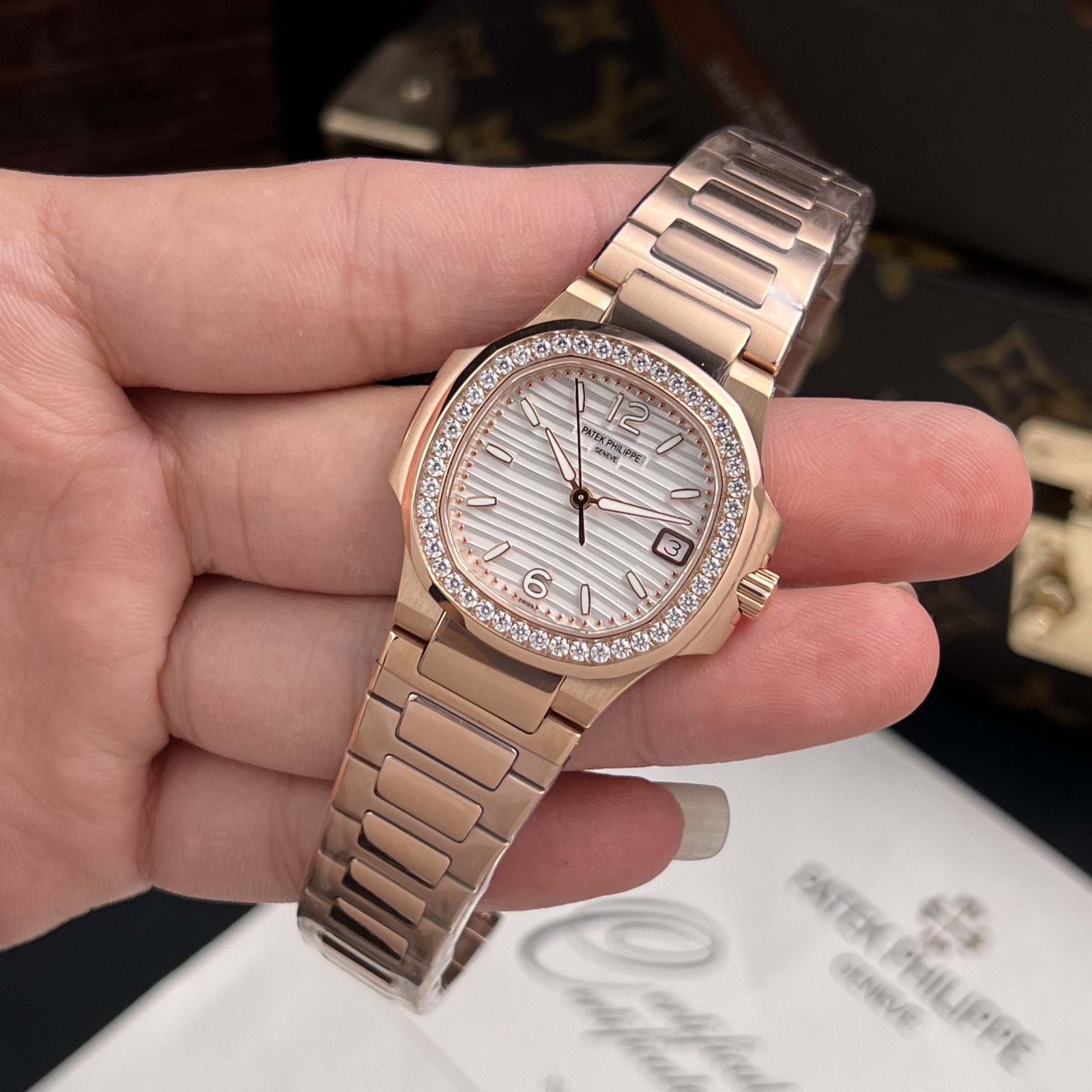 replica Patek Philippe Clone Watch Nautilus 5719 Full Diamonds Baguette 40mm WATCHES 3 