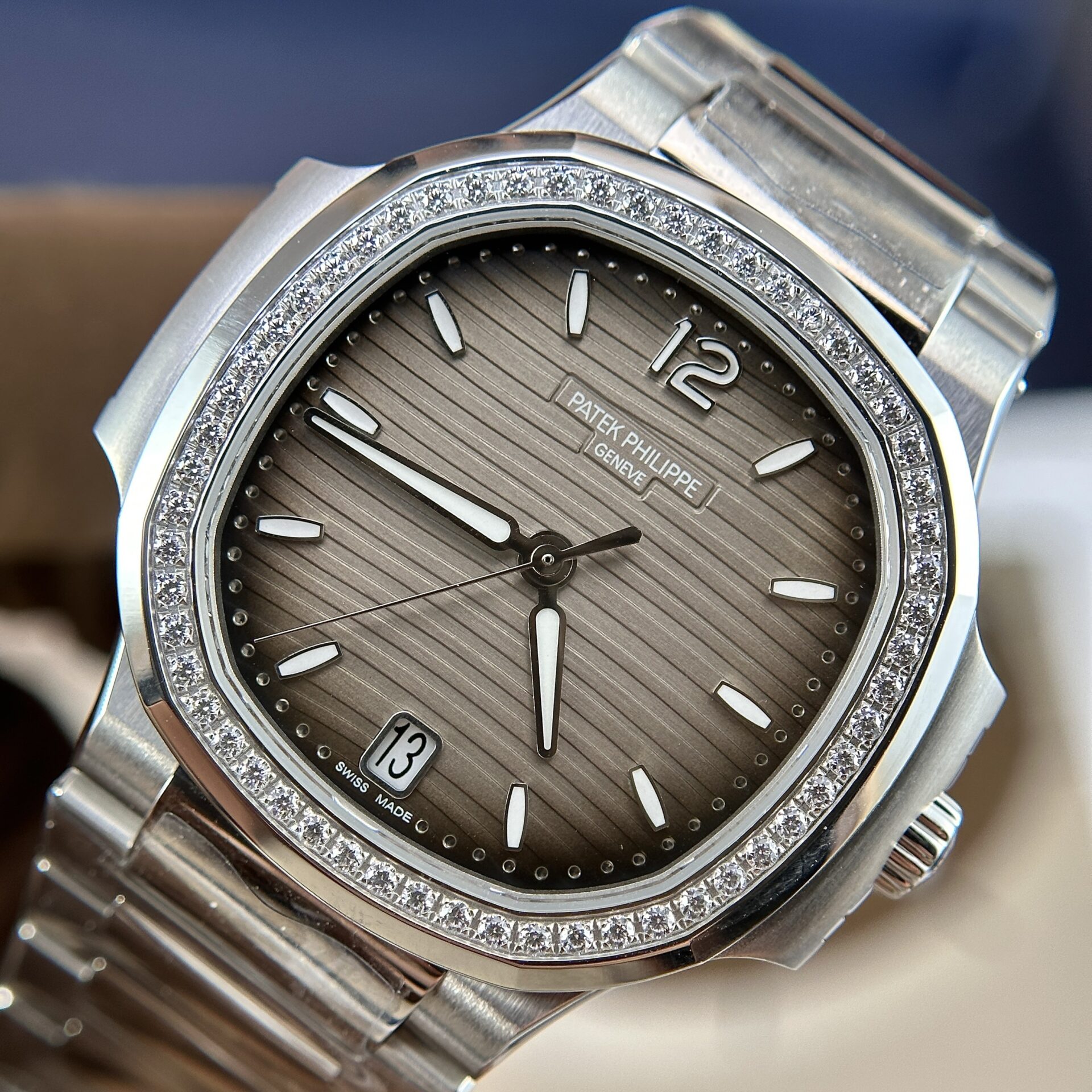 replica Patek Philippe Fake Watch Nautilus 7010 Gray Dial Womens 32mm WATCHES 3 