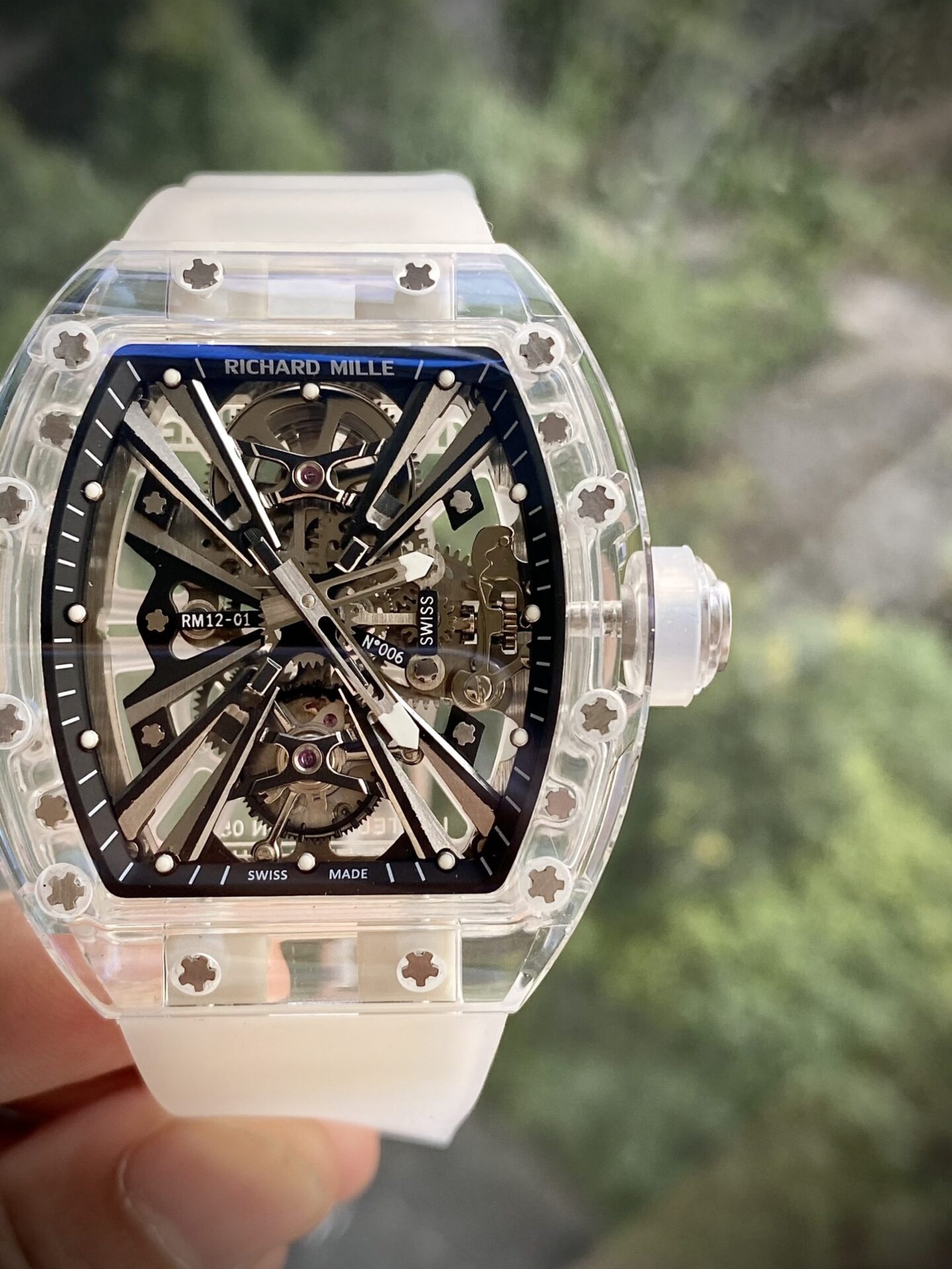 replica Richard Mille Replica Watch RM59-01 Yohan Blake Tourbillon Carbon Green 43x50mm WATCHES 3 