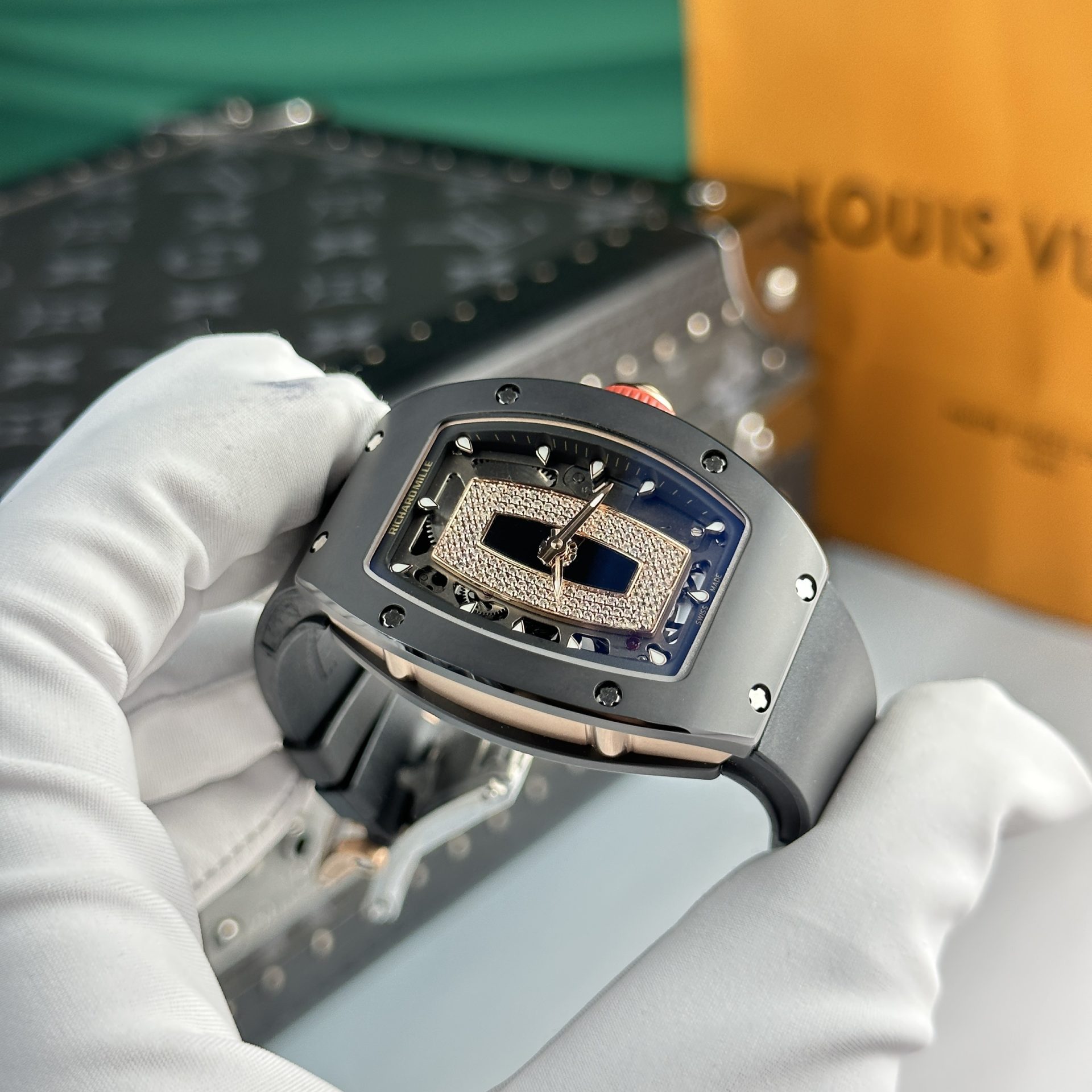 replica Richard Mille Replica Watch RM26-01 Tourbillon Sapphire Motifs Panda 43mm WATCHES 3 