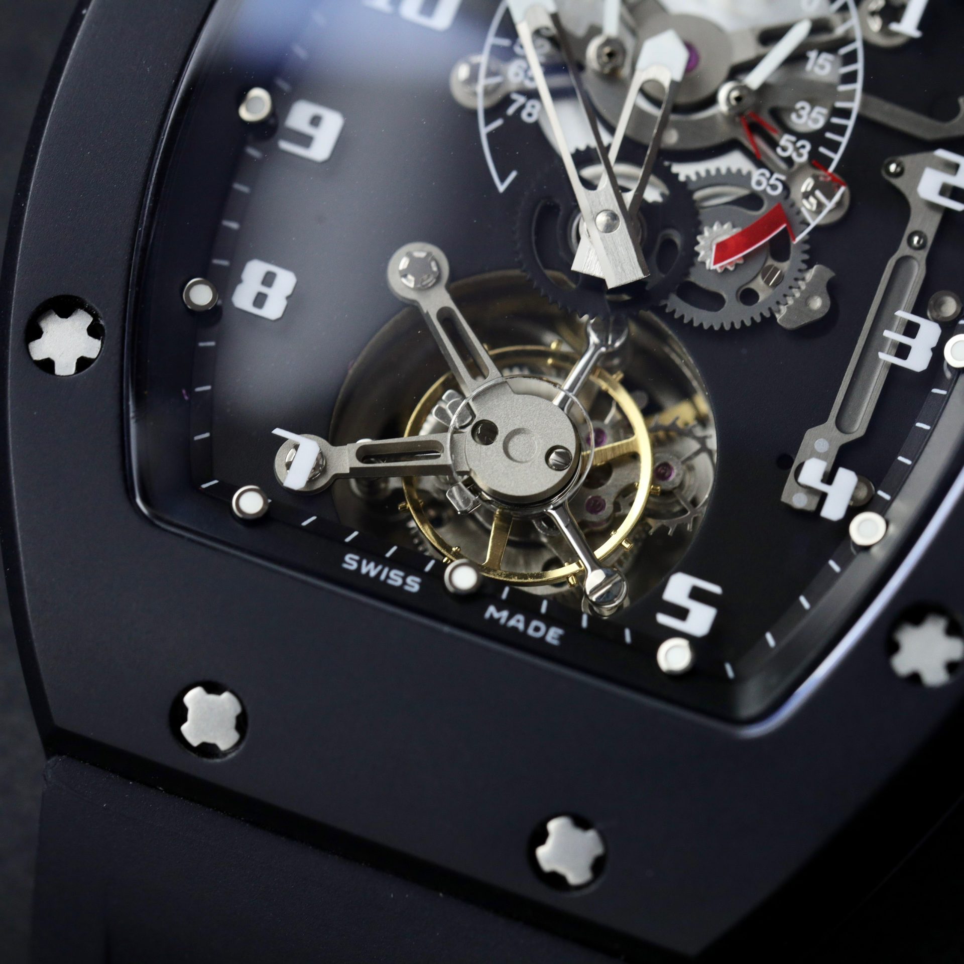 replica Richard Mille Replica Watch RM055 Carbon White Rubber Strap 45mm WATCHES 3 