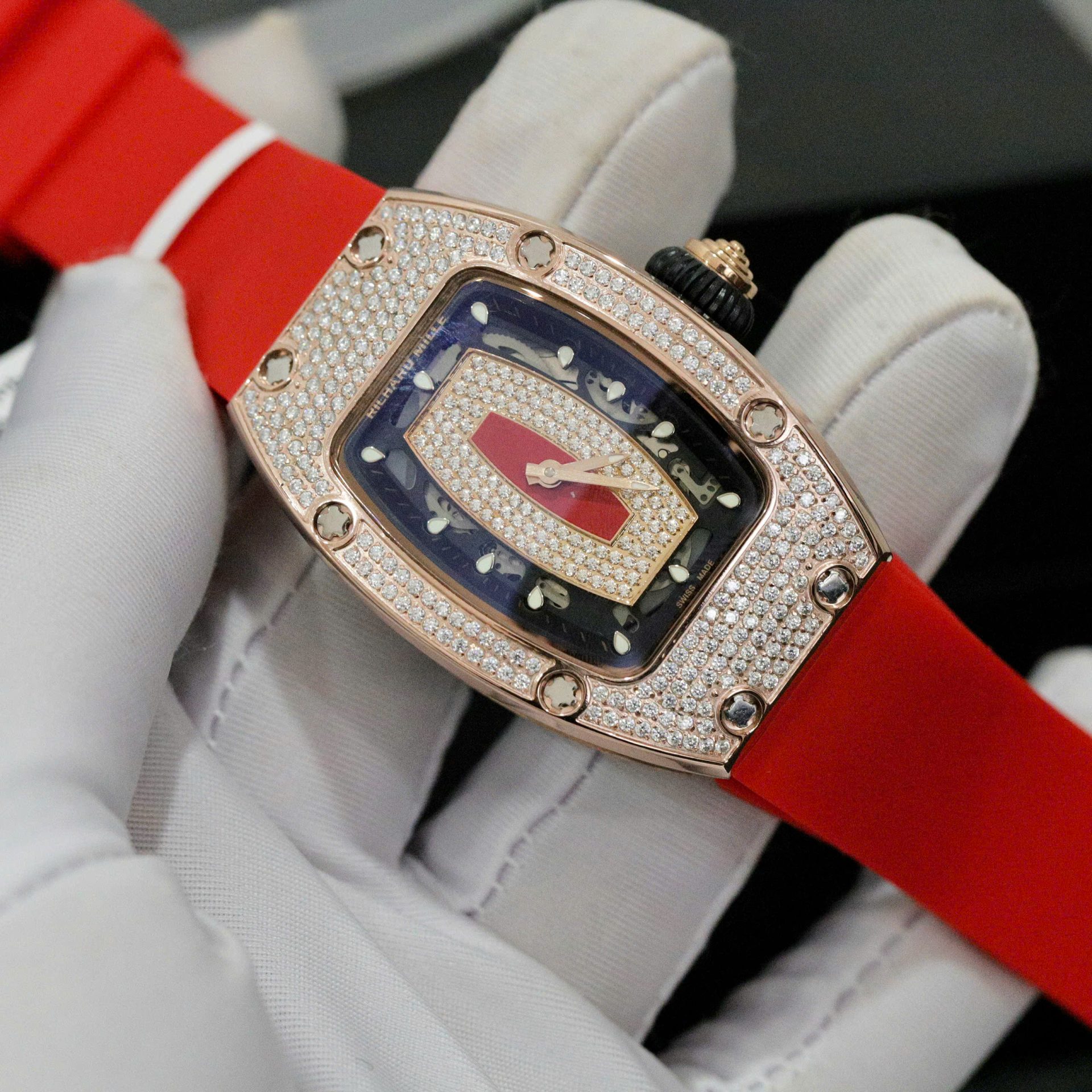 replica Richard Mille Replica Watch RM12-01 Tourbillon Sapphire Rubber Strap 44mm WATCHES 3 