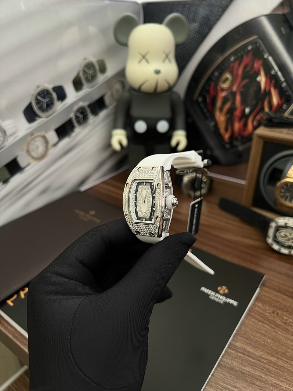 replica Richard Mille Best Replica Watch RM07-01 Red Carbon Rubber Strap 32x46mm WATCHES 3 